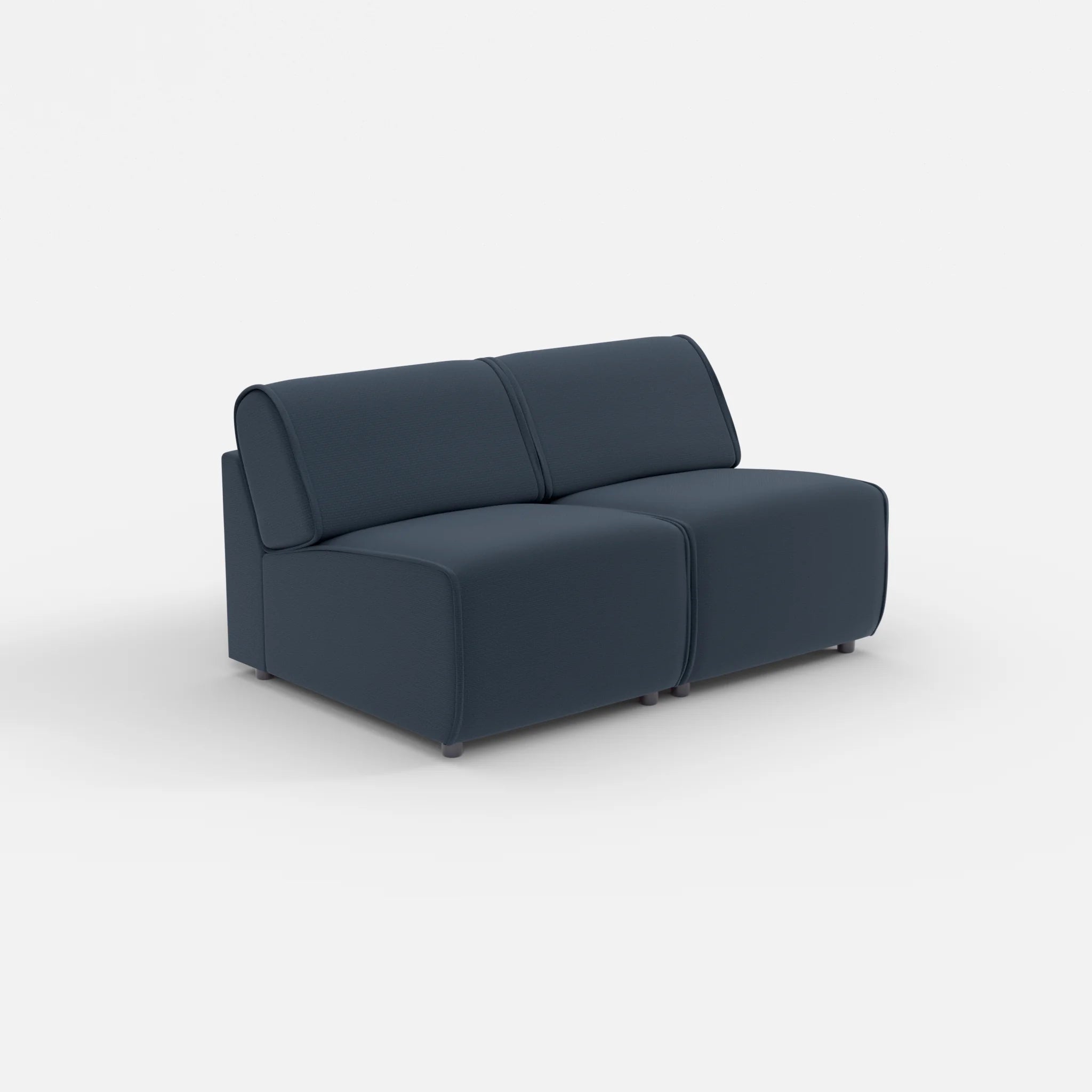2 Sitzer Sofa Belleform ohne Armlehne 1 nabucco6098 in Dunkelblau von der Seite