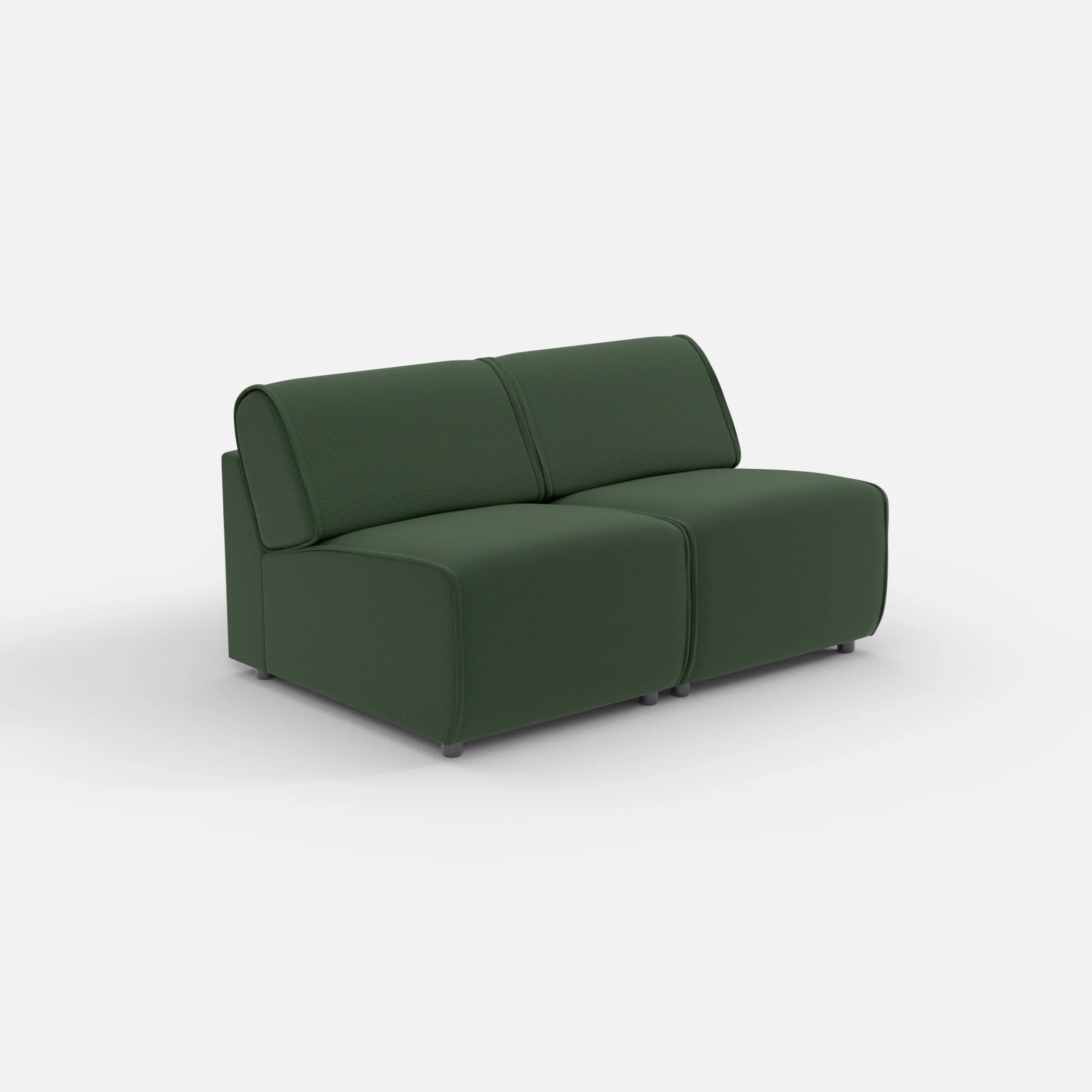 2 Sitzer Sofa Belleform ohne Armlehne 1 nabucco7029 in Dunkelgrün von der Seite