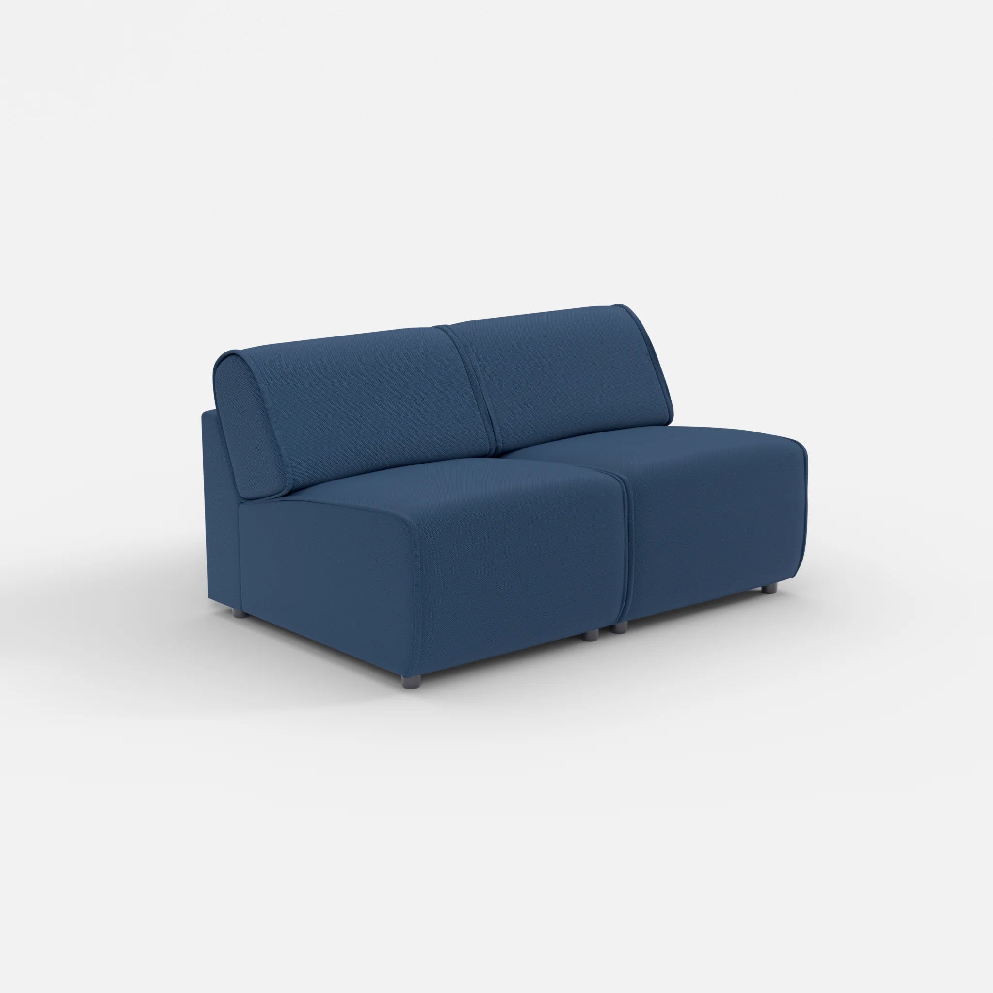 2 Sitzer Sofa Belleform ohne Armlehne 1 novumamur in Navy von der Seite