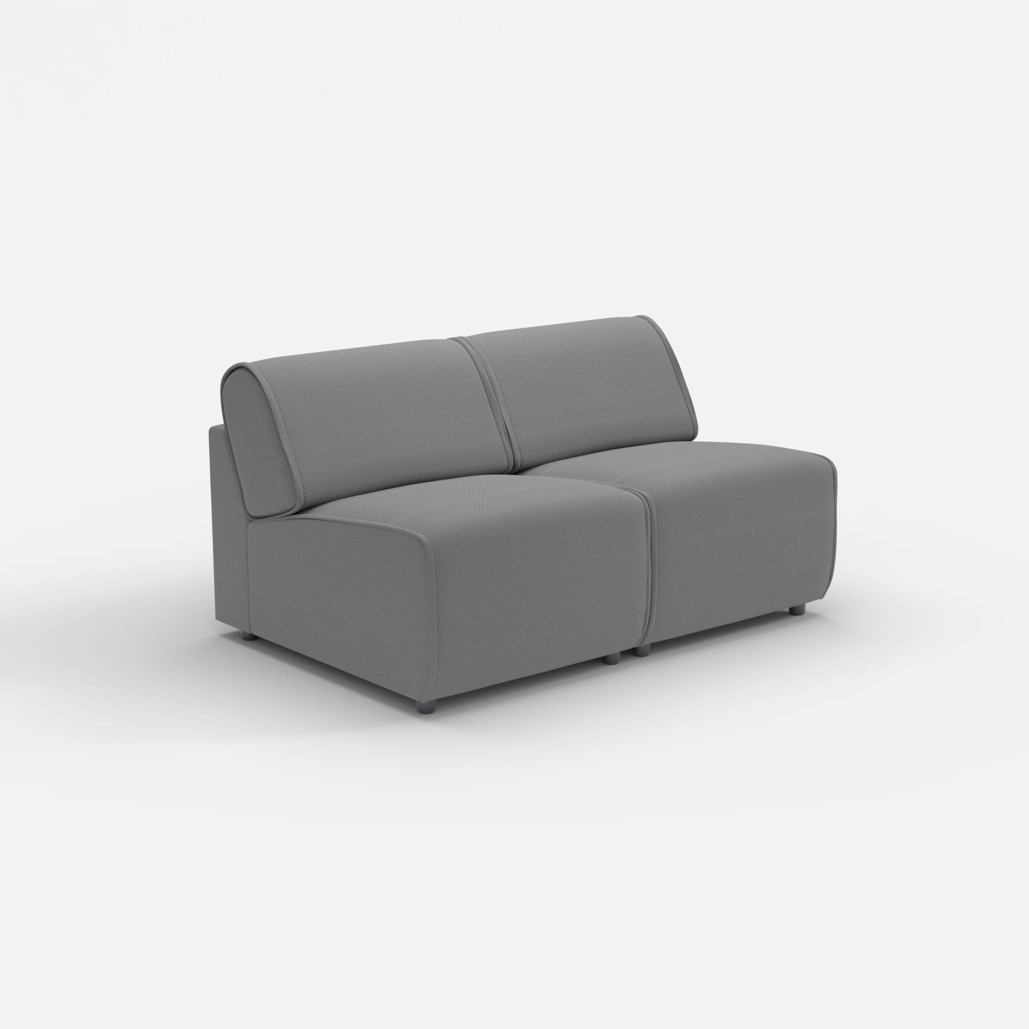 2 Sitzer Sofa Belleform ohne Armlehne 1 novumkies in Mittelgrau von der Seite