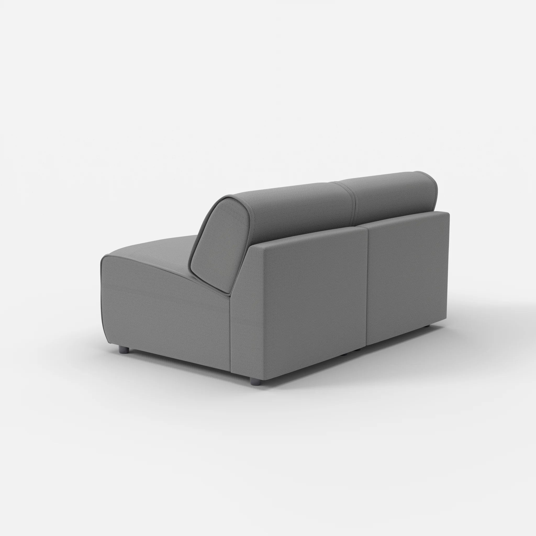 2 Sitzer Sofa Belleform ohne Armlehne 1 novumkies in Mittelgrau von hinten