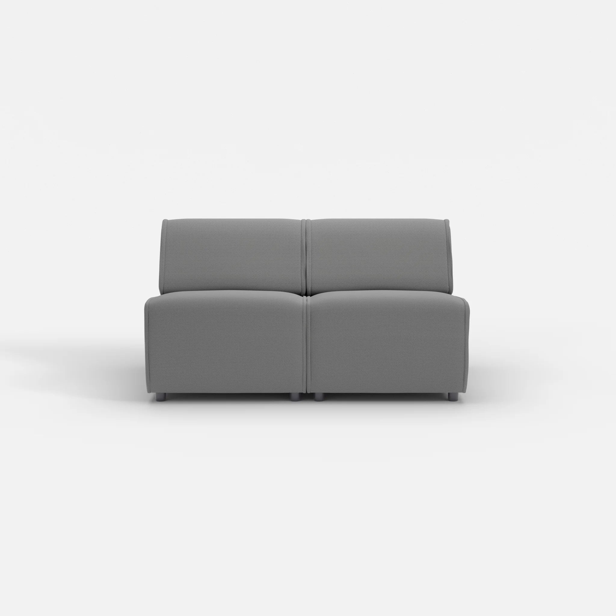 2 Sitzer Sofa Belleform ohne Armlehne 1 novumkies in Mittelgrau von vorne