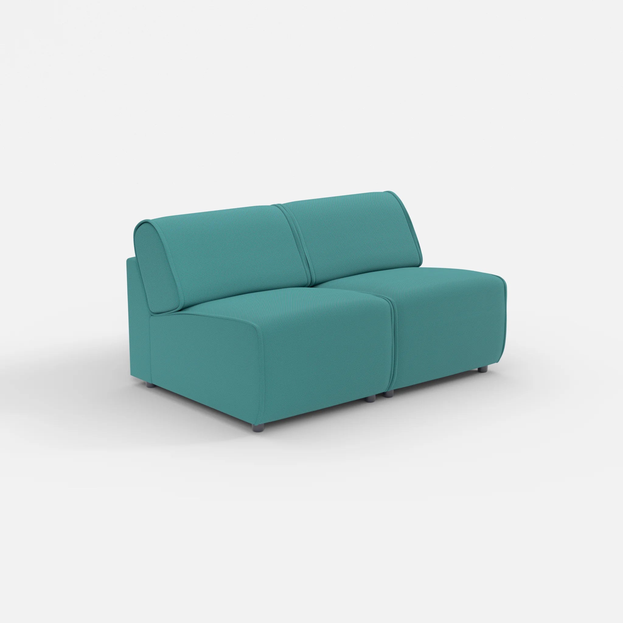 2 Sitzer Sofa Belleform ohne Armlehne 1 novumprisma in Türkis von der Seite