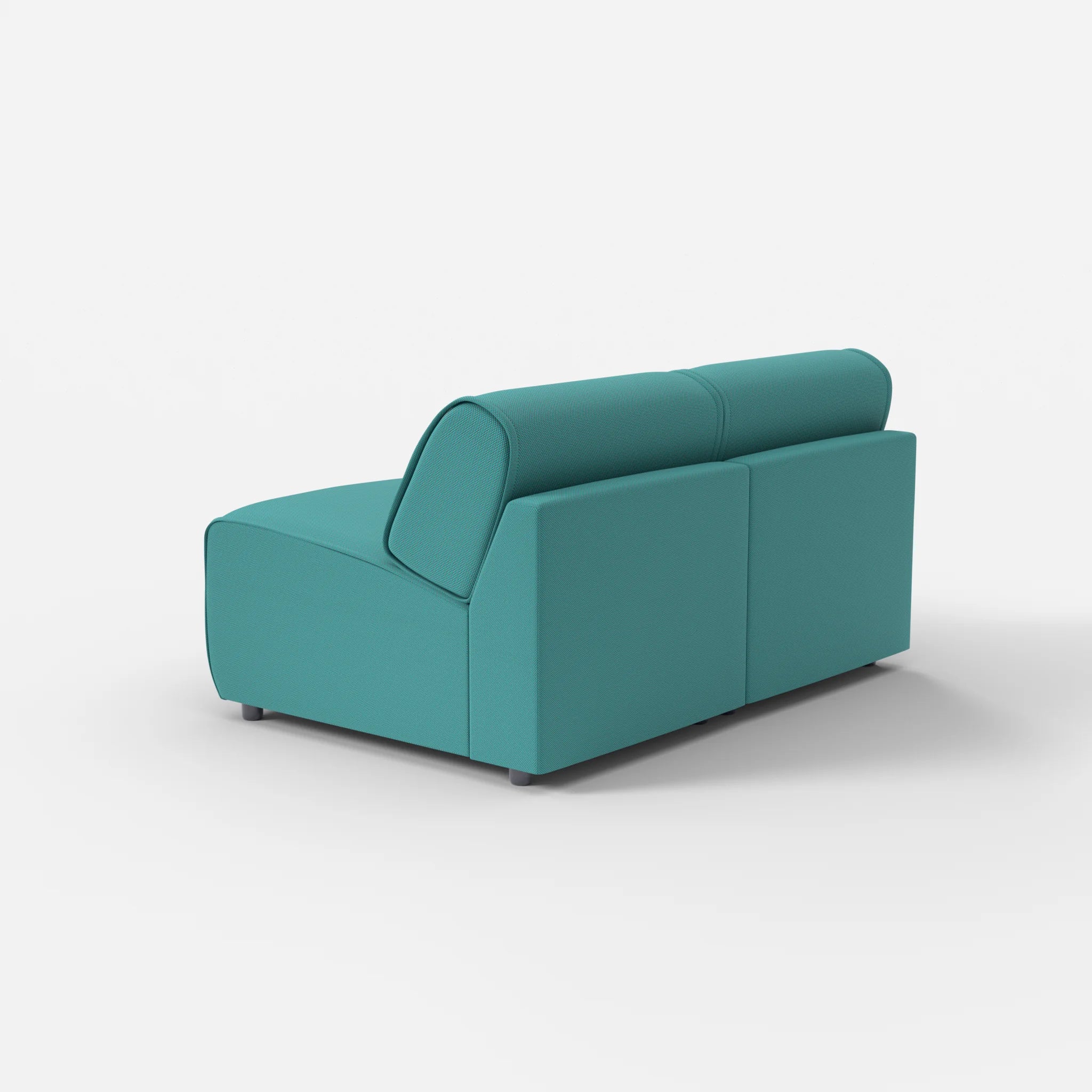 2 Sitzer Sofa Belleform ohne Armlehne 1 novumprisma in Türkis von hinten