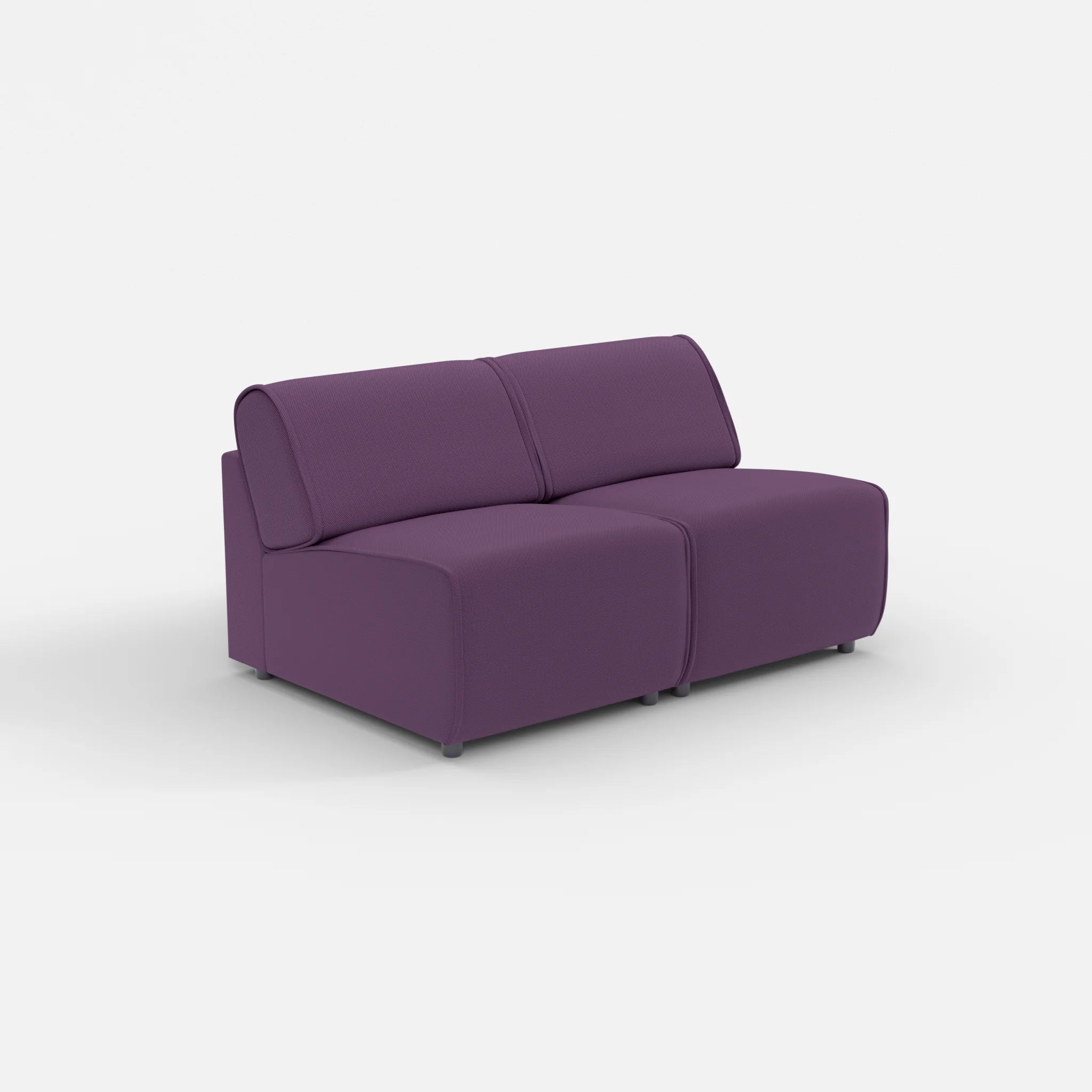 2 Sitzer Sofa Belleform ohne Armlehne 1 novumprune in Violett von der Seite