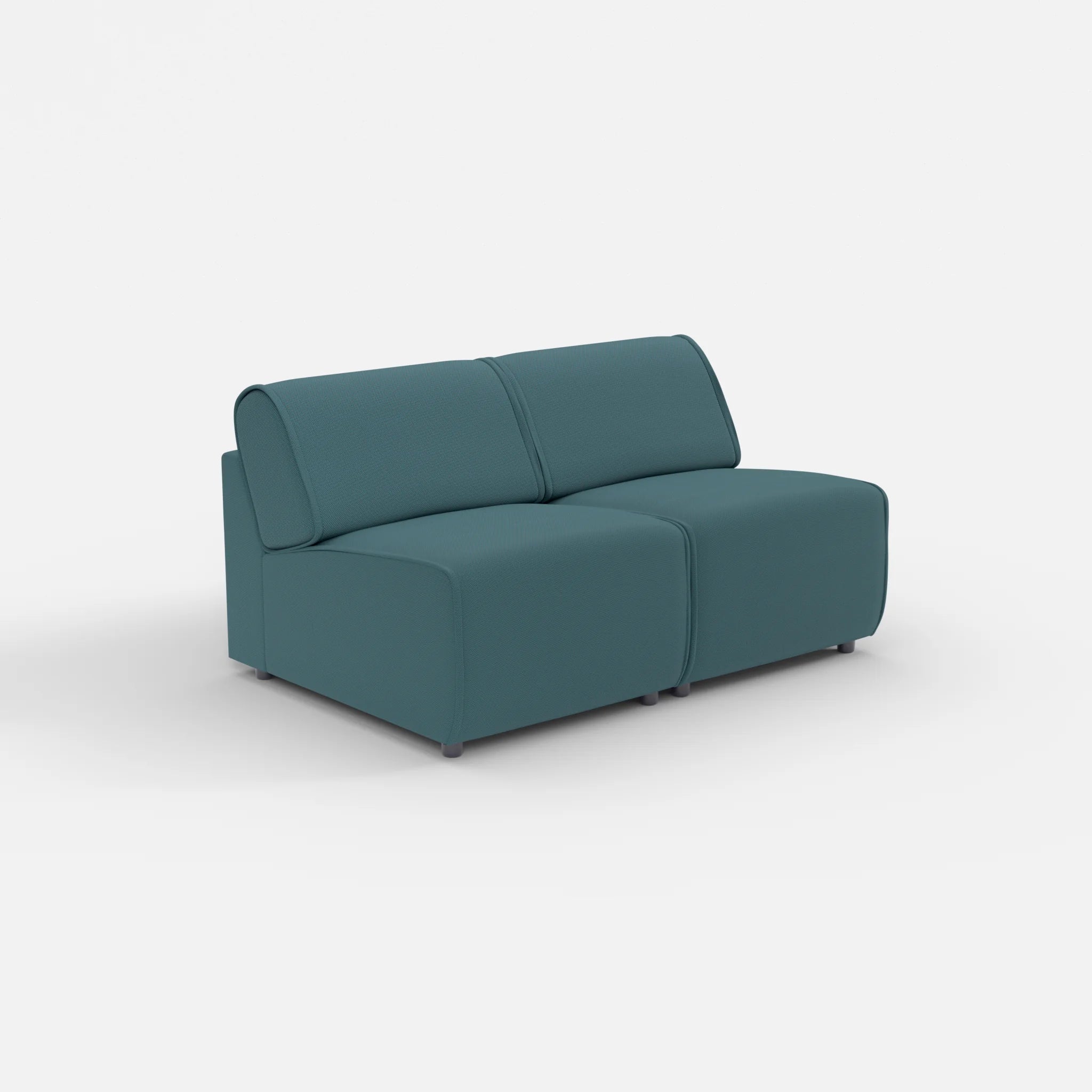 2 Sitzer Sofa Belleform ohne Armlehne 1 novumsamoa in Dunkelblau von der Seite