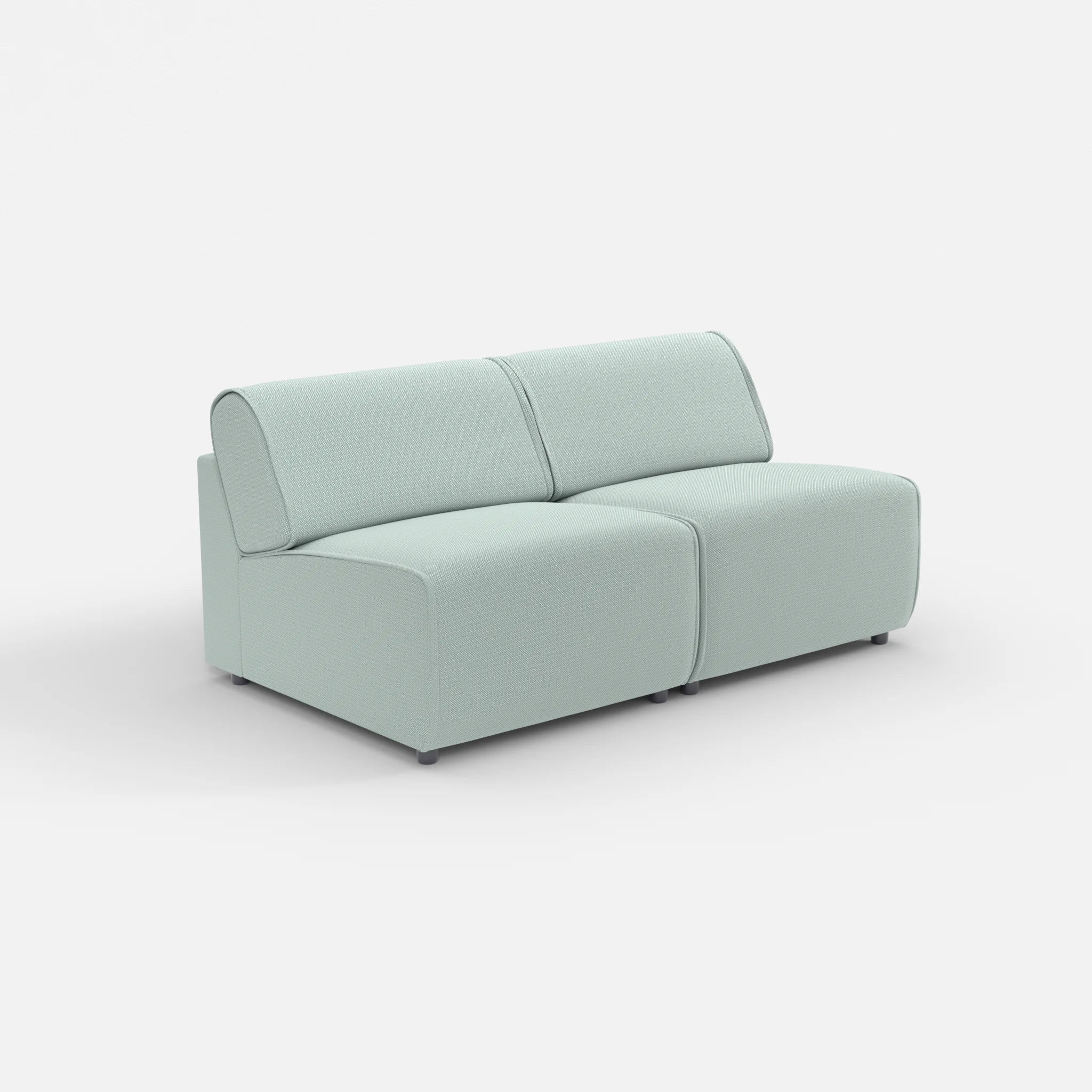 2 Sitzer Sofa Belleform ohne Armlehne 2 credolake in Graublau von der Seite