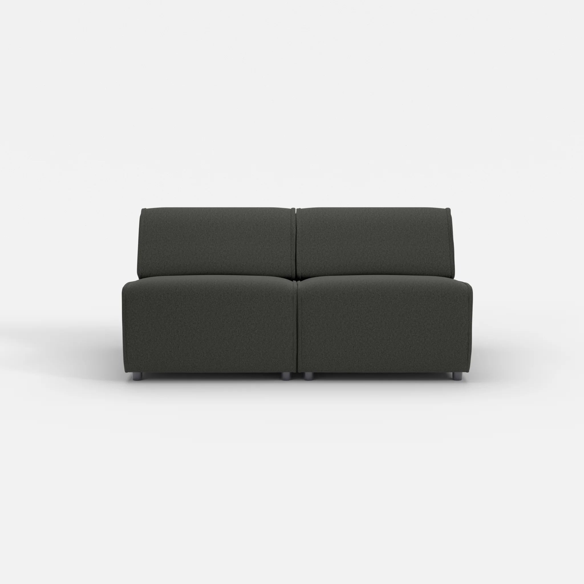 2 Sitzer Sofa Belleform ohne Armlehne 2 dama0002 in Anthrazit von vorne