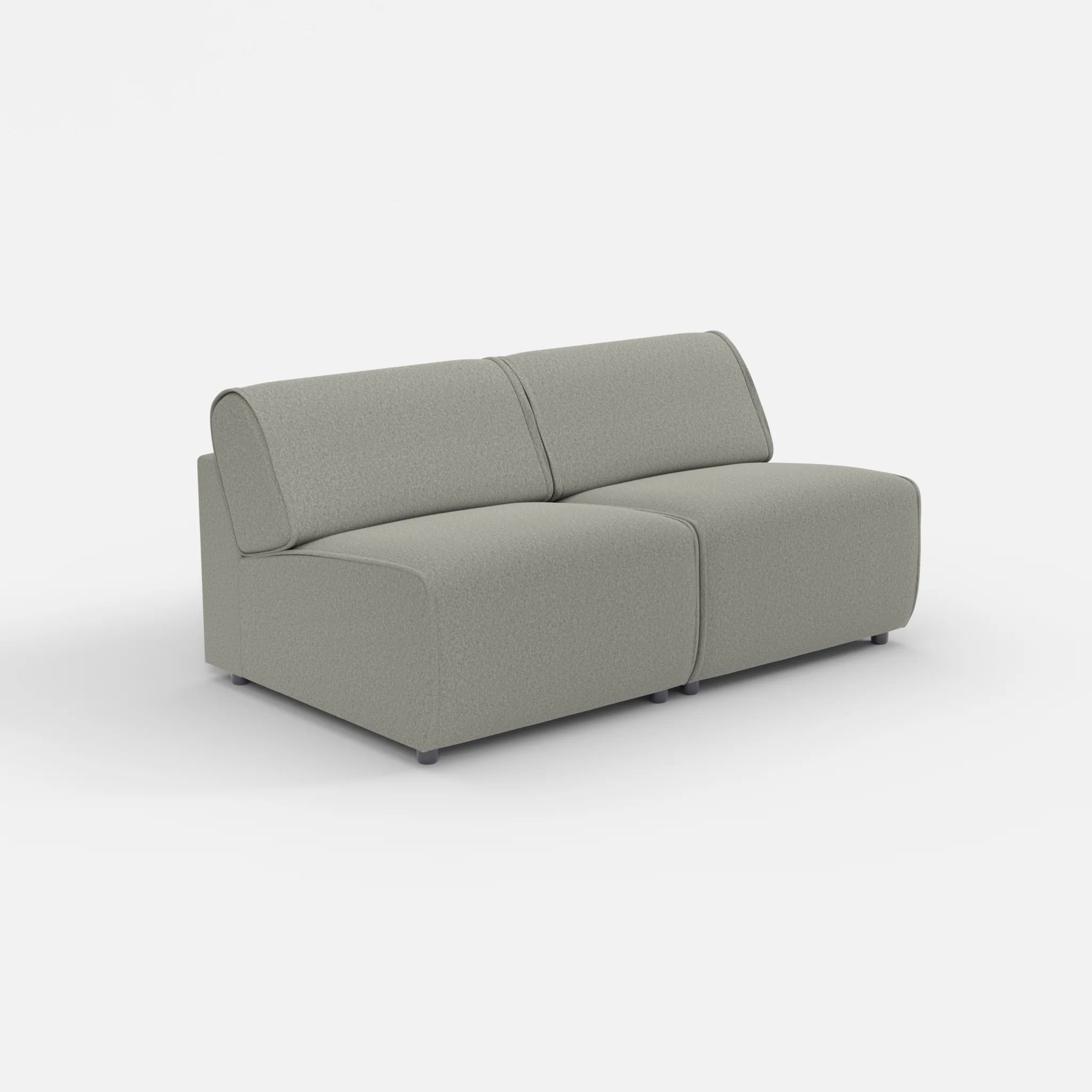 2 Sitzer Sofa Belleform ohne Armlehne 2 dama0003 in Mittelgrau von der Seite