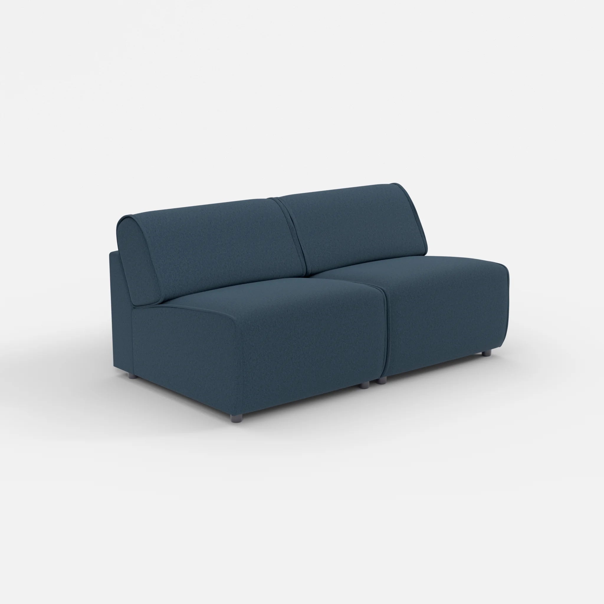 2 Sitzer Sofa Belleform ohne Armlehne 2 dama0014 in Dunkelblau von der Seite
