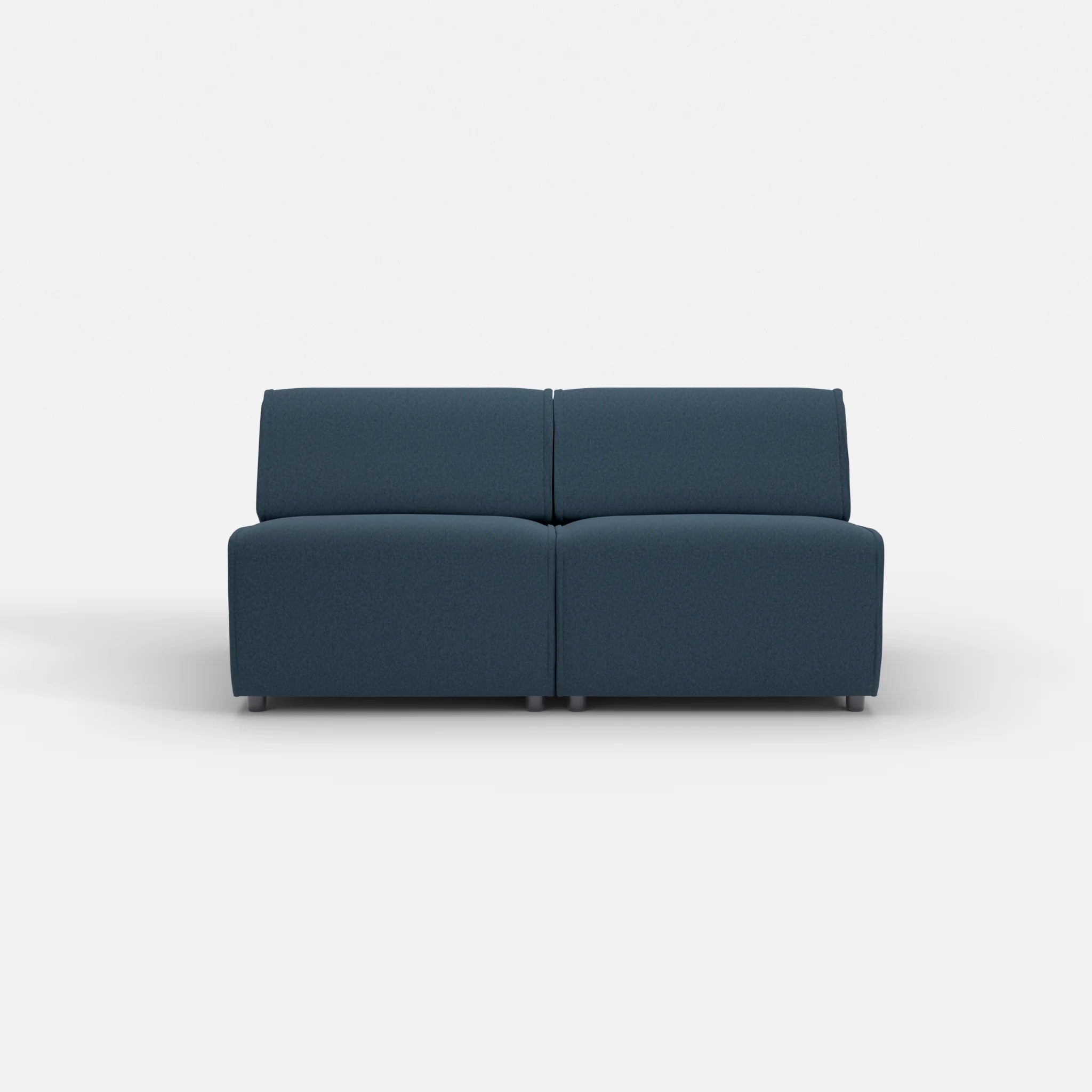 2 Sitzer Sofa Belleform ohne Armlehne 2 dama0014 in Dunkelblau von vorne