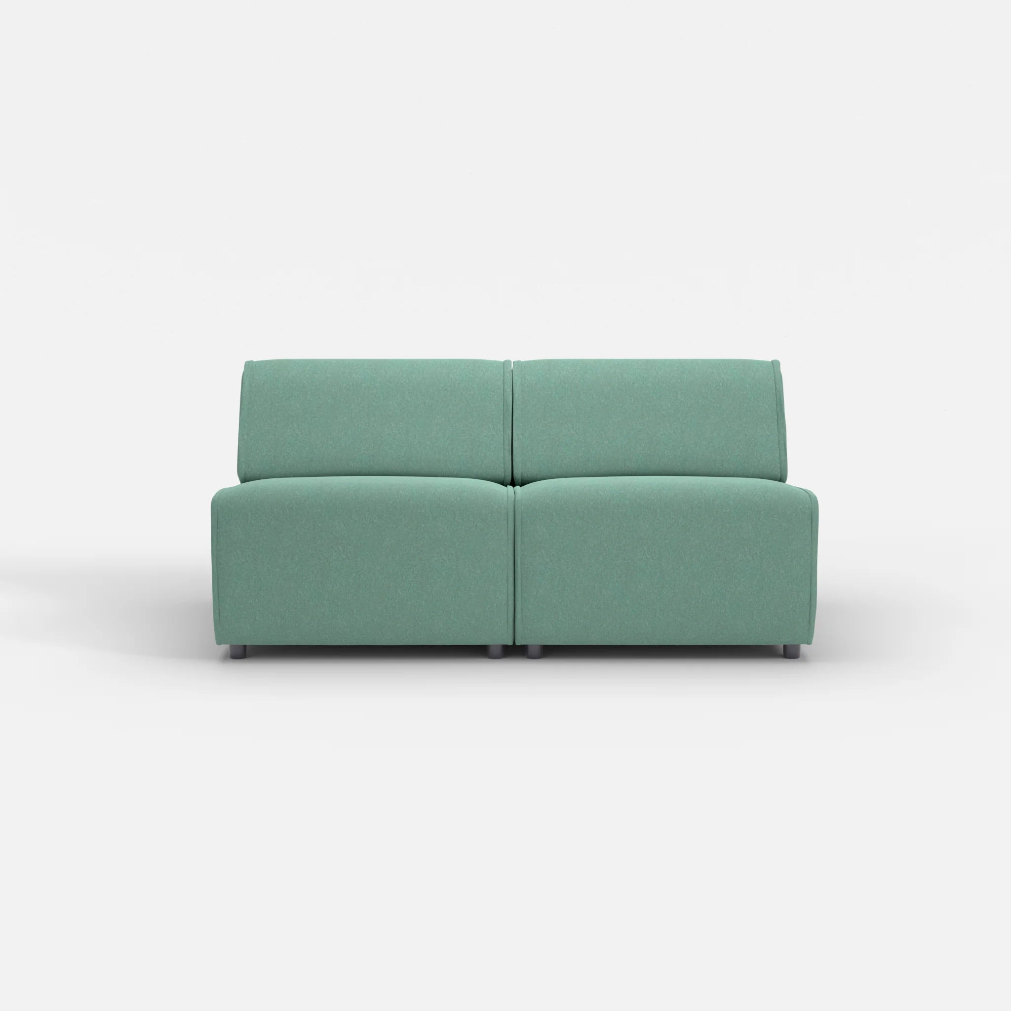 2 Sitzer Sofa Belleform ohne Armlehne 2 dama0045 in Türkis von vorne