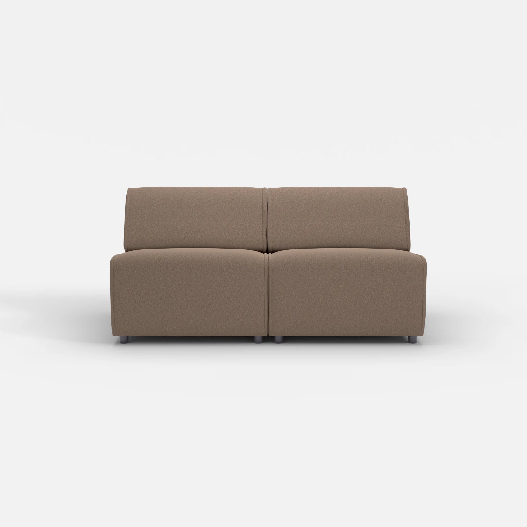 2 Sitzer Sofa Belleform ohne Armlehne 2 dama0051 in Braun von vorne