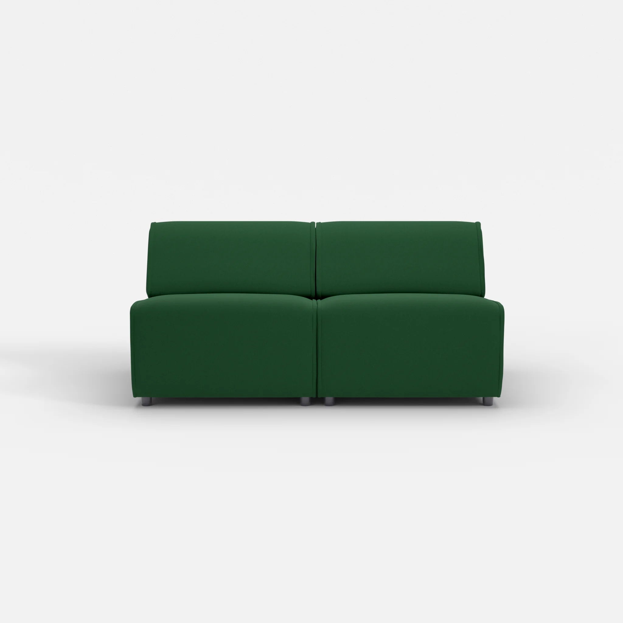 2 Sitzer Sofa Belleform ohne Armlehne 2 dama0052 in Dunkelgrün von vorne