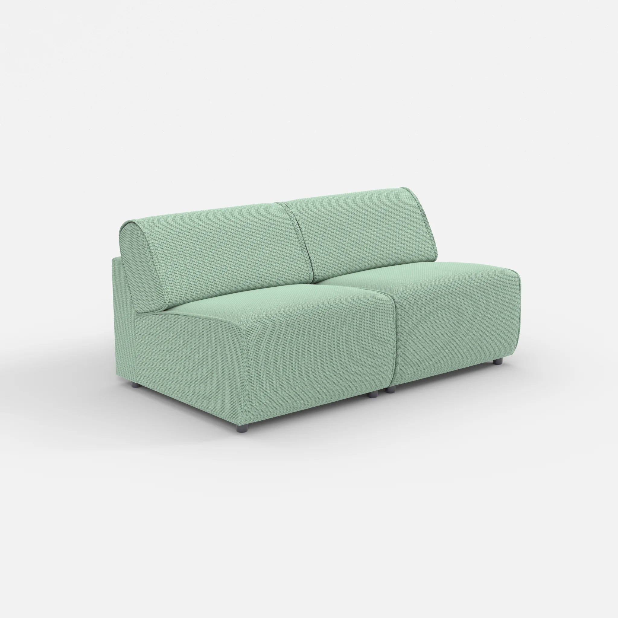 2 Sitzer Sofa Belleform ohne Armlehne 2 nabucco7030 in Türkis von der Seite
