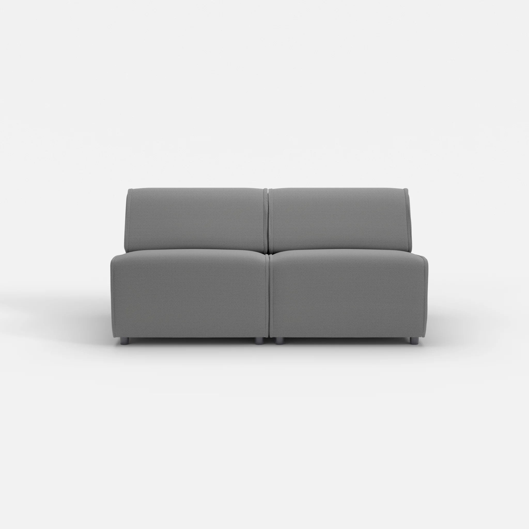 2 Sitzer Sofa Belleform ohne Armlehne 2 novumkies in Mittelgrau von vorne