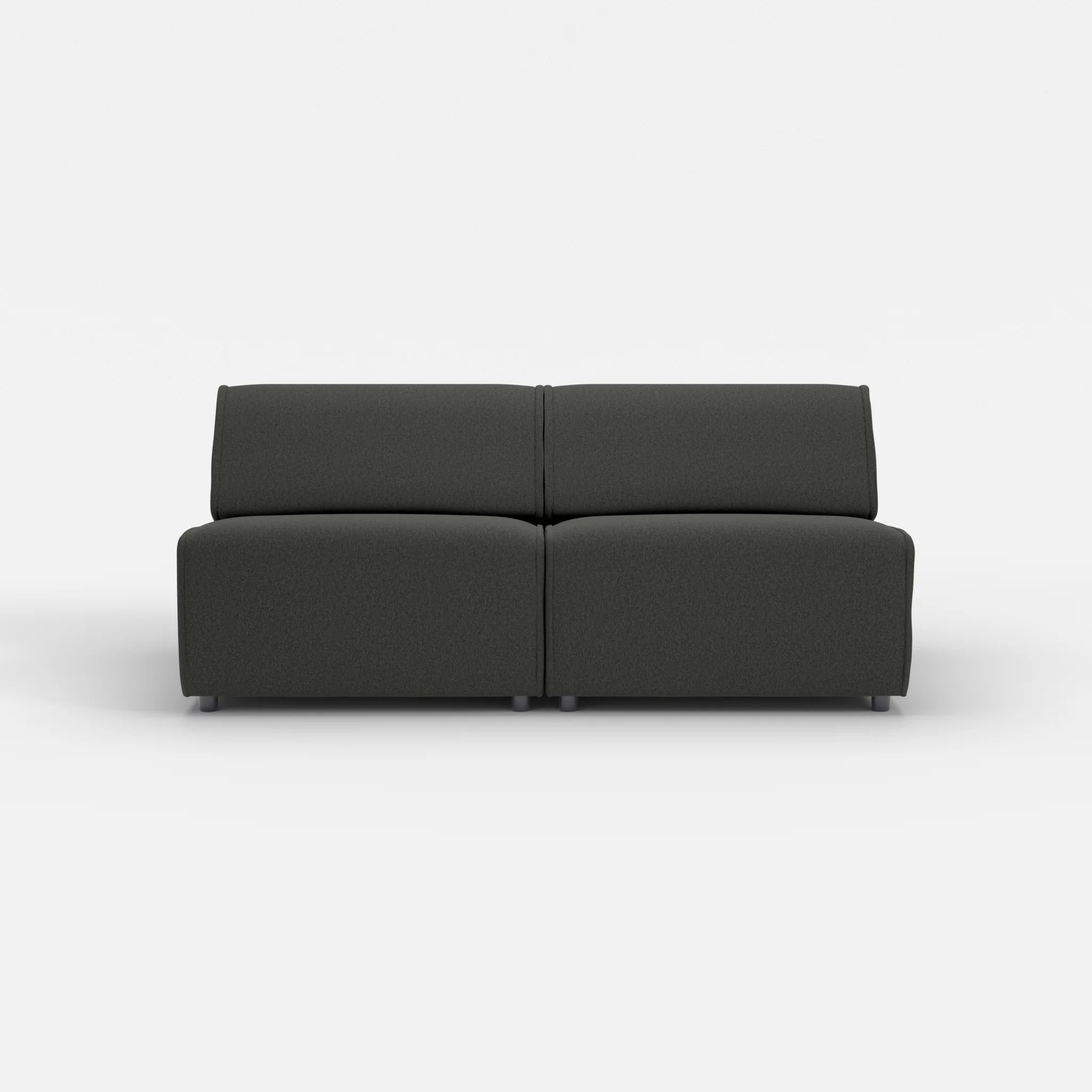 2 Sitzer Sofa Belleform ohne Armlehne 3 dama0002 in Anthrazit von vorne
