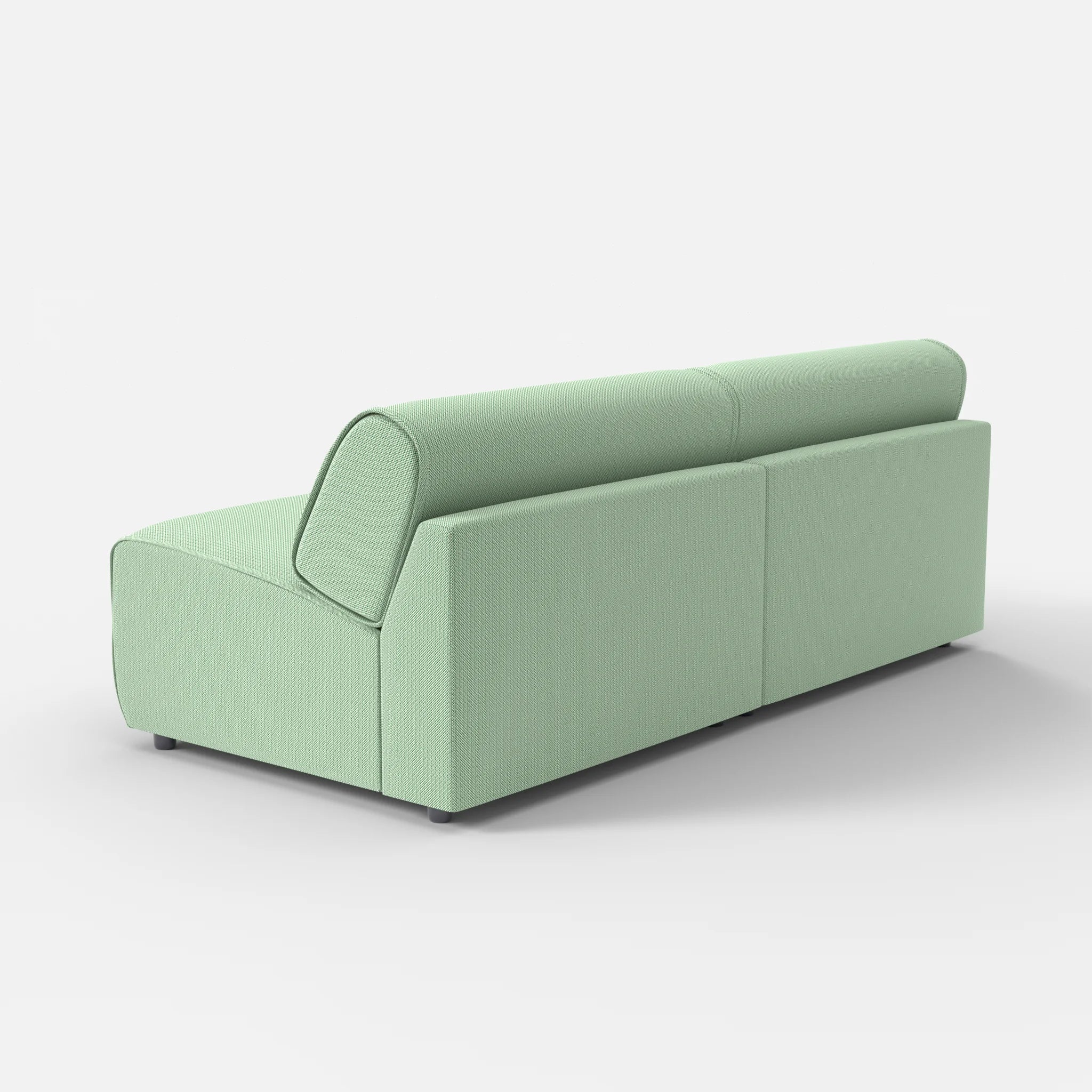 2 Sitzer Sofa Belleform ohne Armlehne 4 credoaloe in Hellgrün von hinten