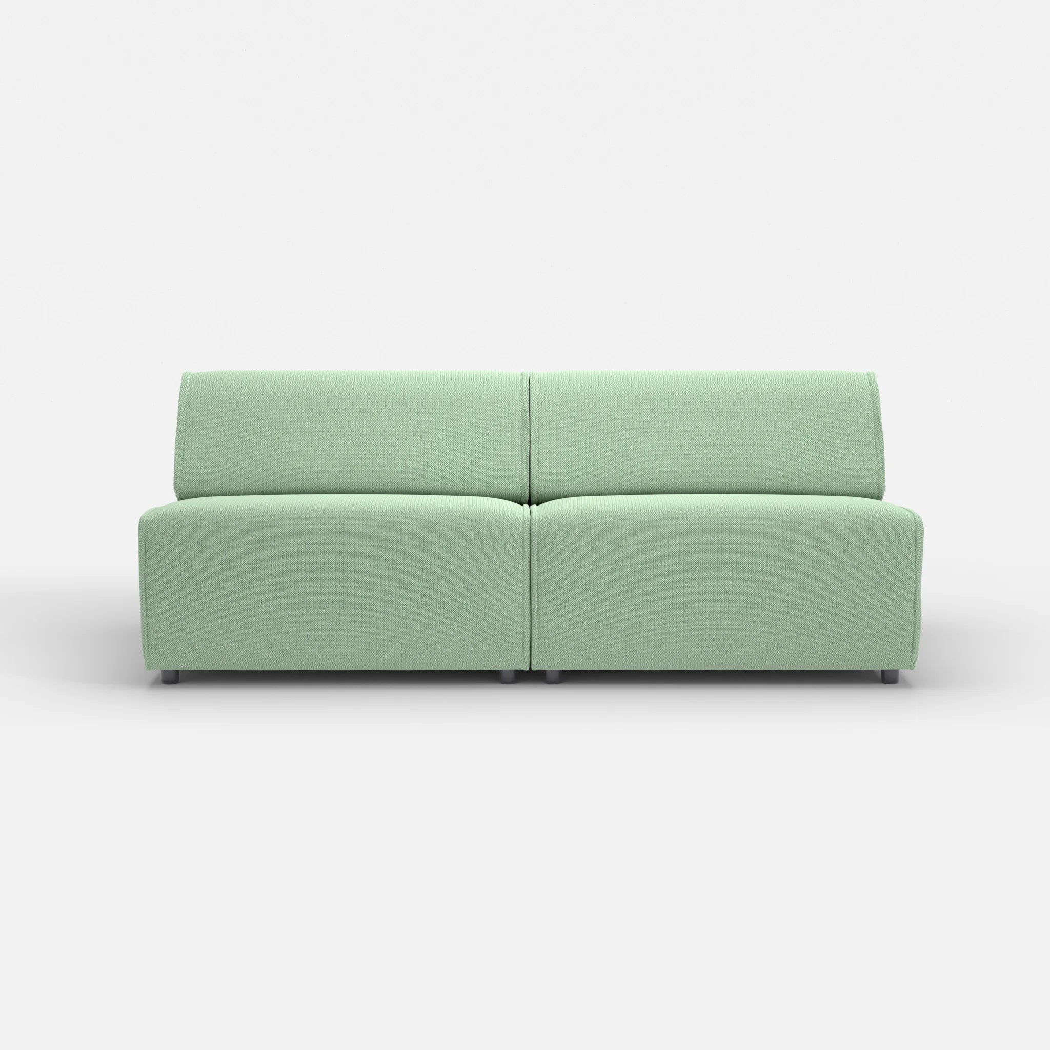 2 Sitzer Sofa Belleform ohne Armlehne 4 credoaloe in Hellgrün von vorne