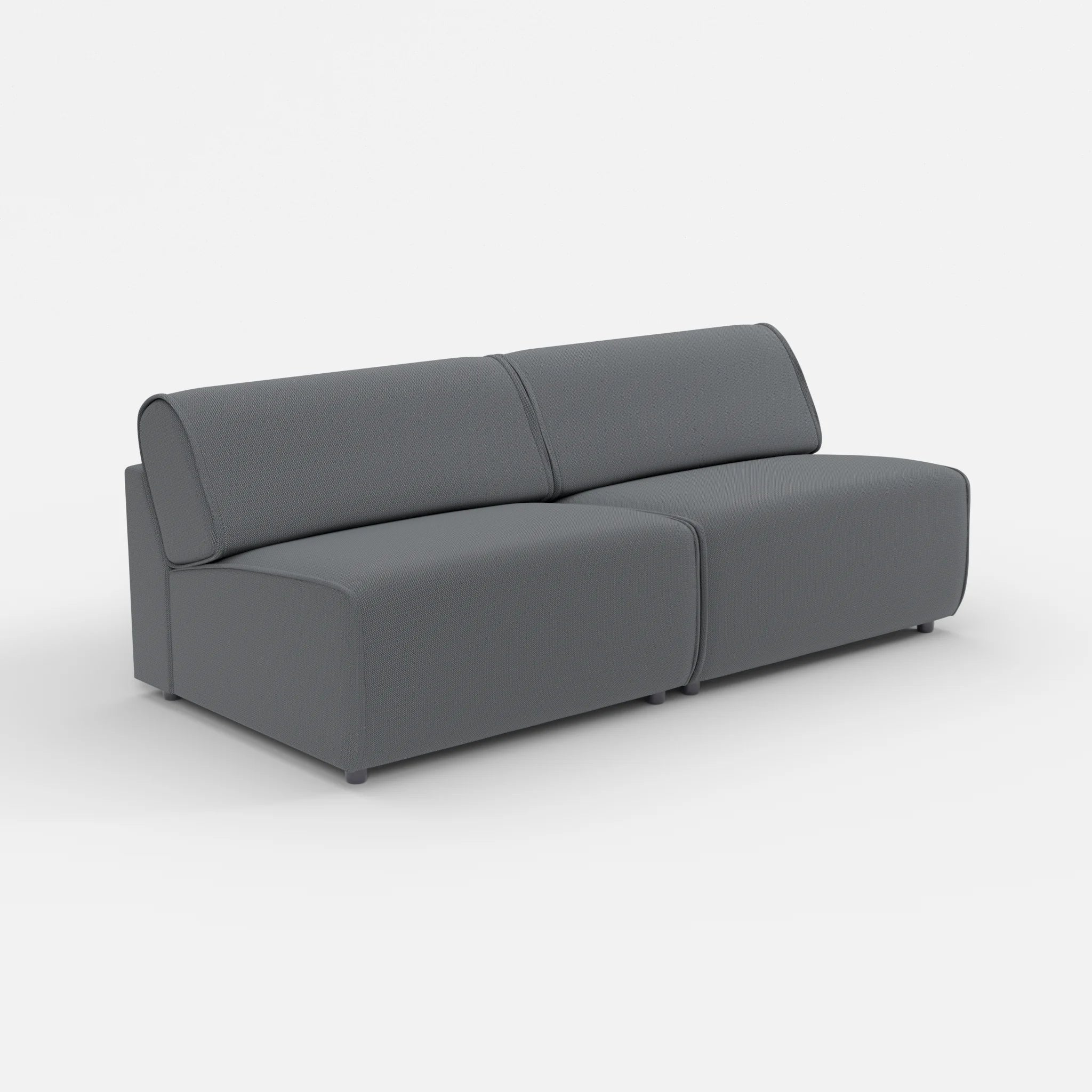 2 Sitzer Sofa Belleform ohne Armlehne 4 credoasphalt in Anthrazit von der Seite