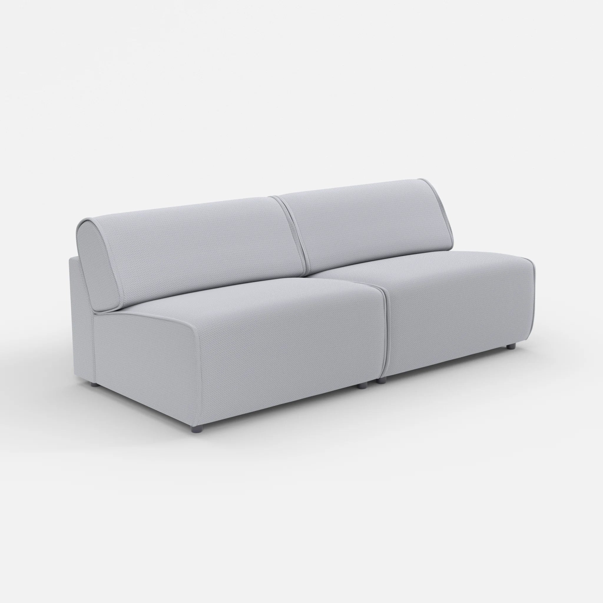 2 Sitzer Sofa Belleform ohne Armlehne 4 credochalk in Hellgrau von der Seite