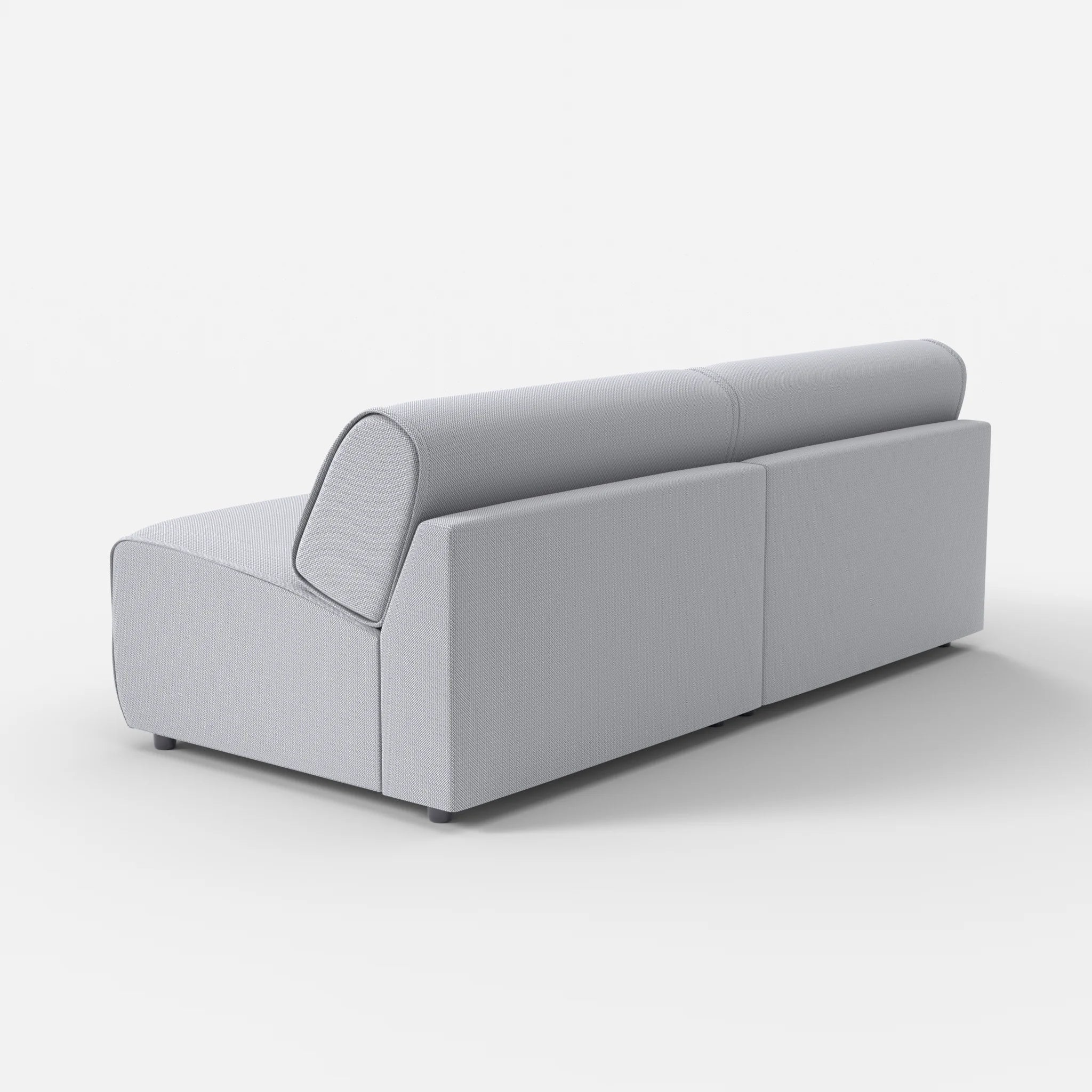 2 Sitzer Sofa Belleform ohne Armlehne 4 credochalk in Hellgrau von hinten