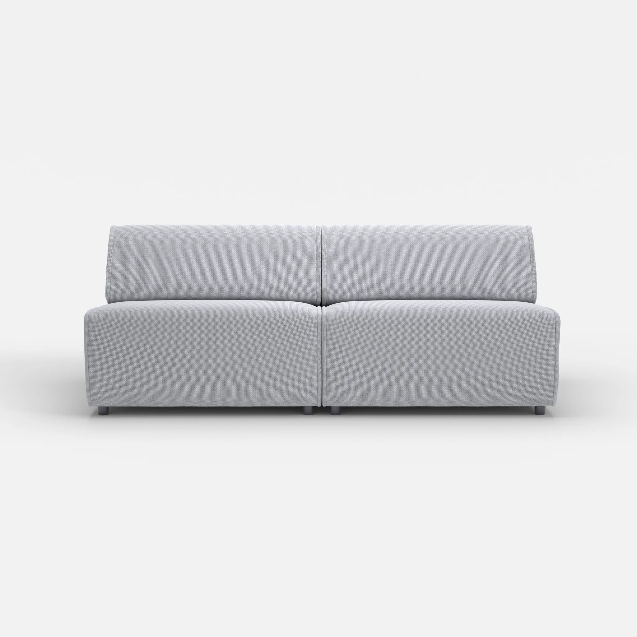 2 Sitzer Sofa Belleform ohne Armlehne 4 credochalk in Hellgrau von vorne