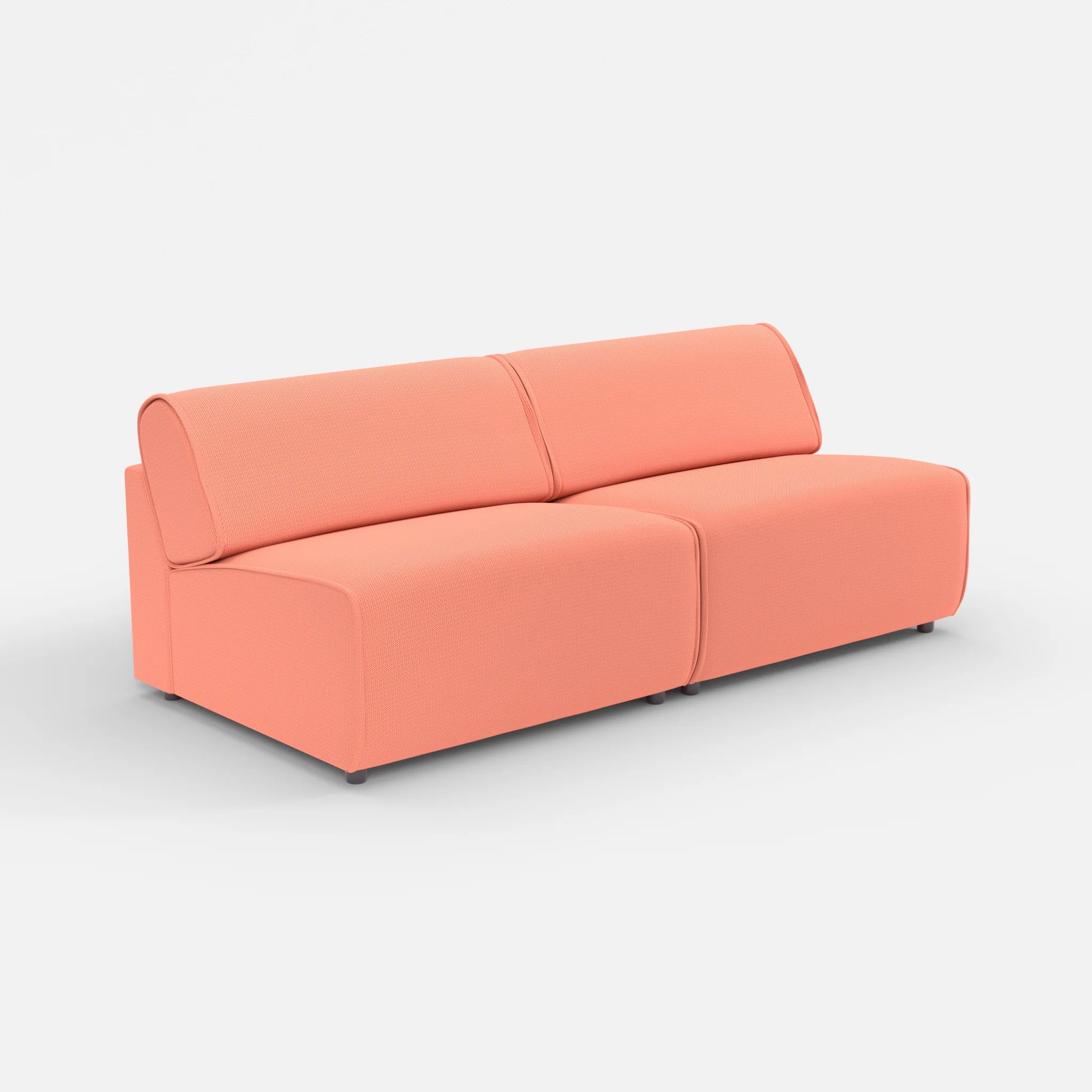 2 Sitzer Sofa Belleform ohne Armlehne 4 credograpefruit in Coral von der Seite