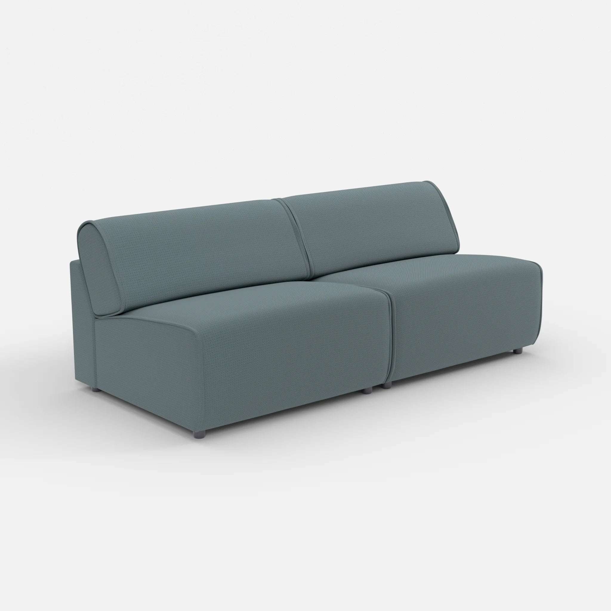 2 Sitzer Sofa Belleform ohne Armlehne 4 credojaspis in Türkis von der Seite