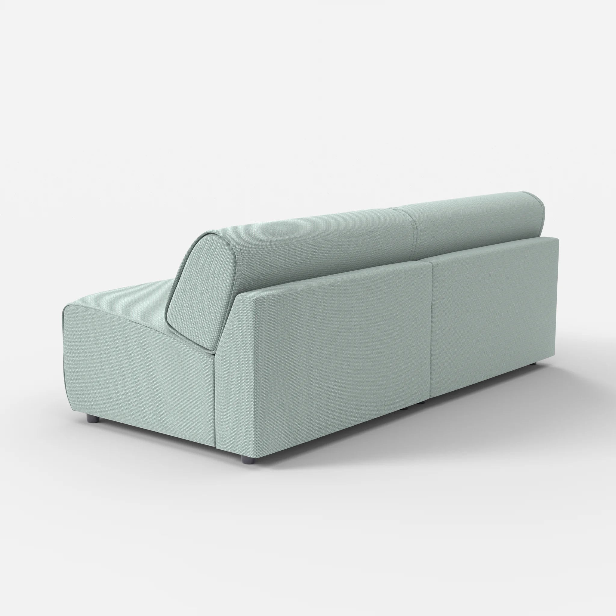 2 Sitzer Sofa Belleform ohne Armlehne 4 credolake in Graublau von hinten