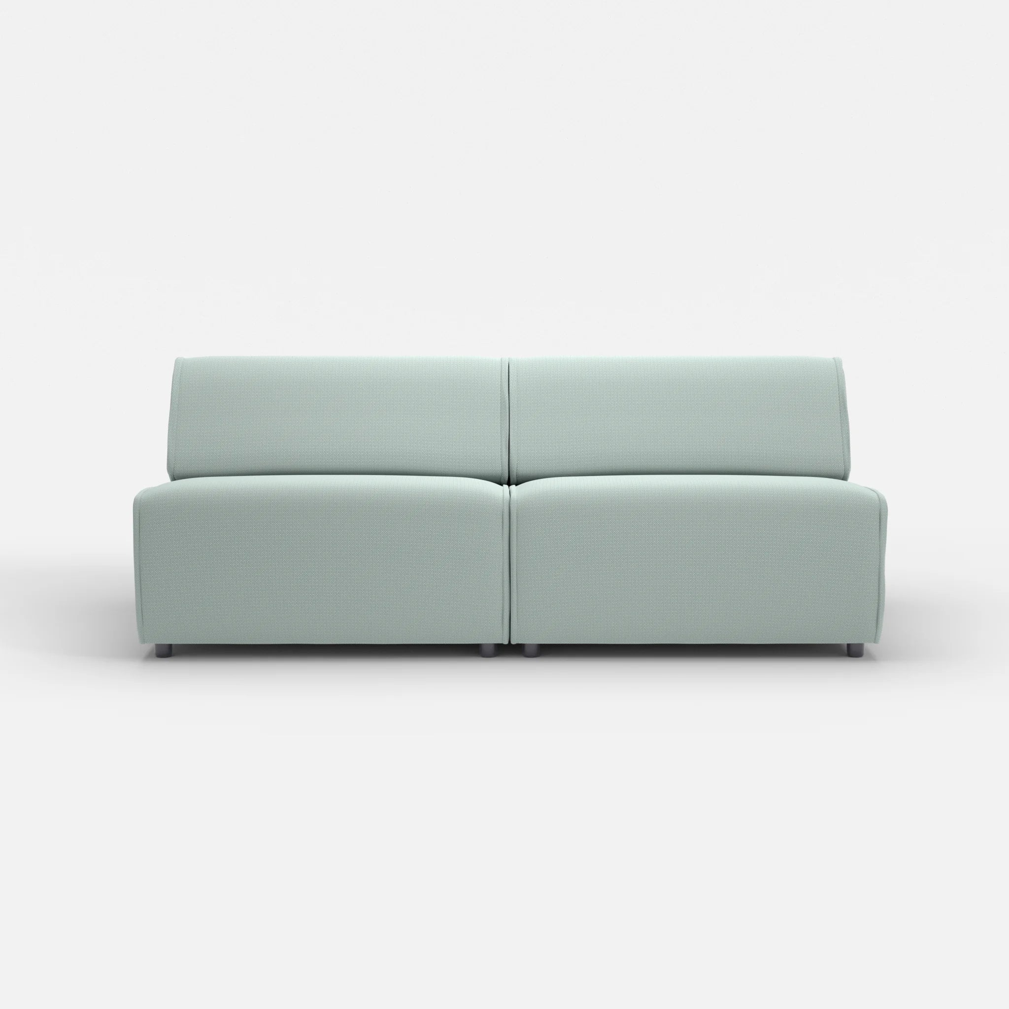 2 Sitzer Sofa Belleform ohne Armlehne 4 credolake in Graublau von vorne