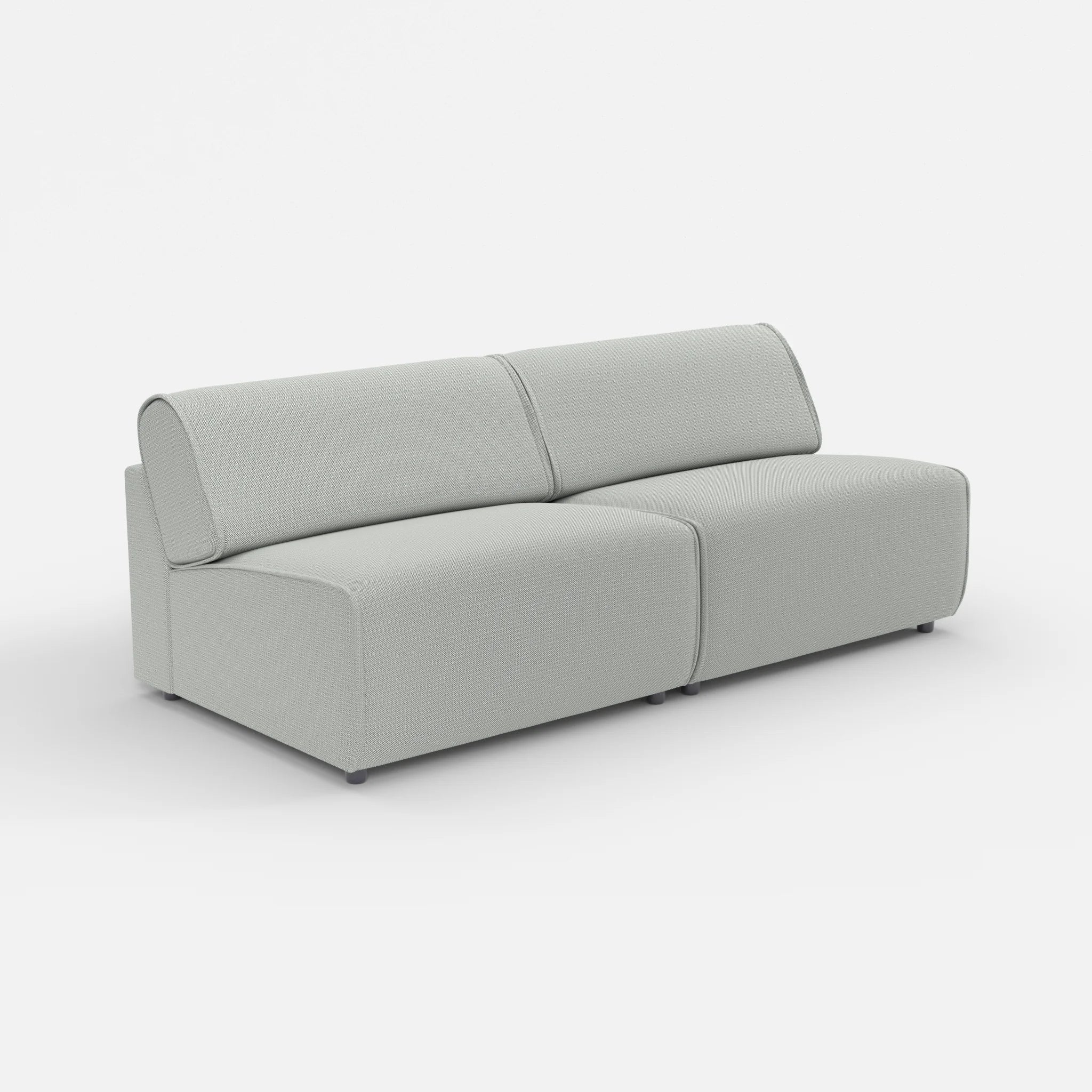 2 Sitzer Sofa Belleform ohne Armlehne 4 credopepper in Dunkelgrau von der Seite