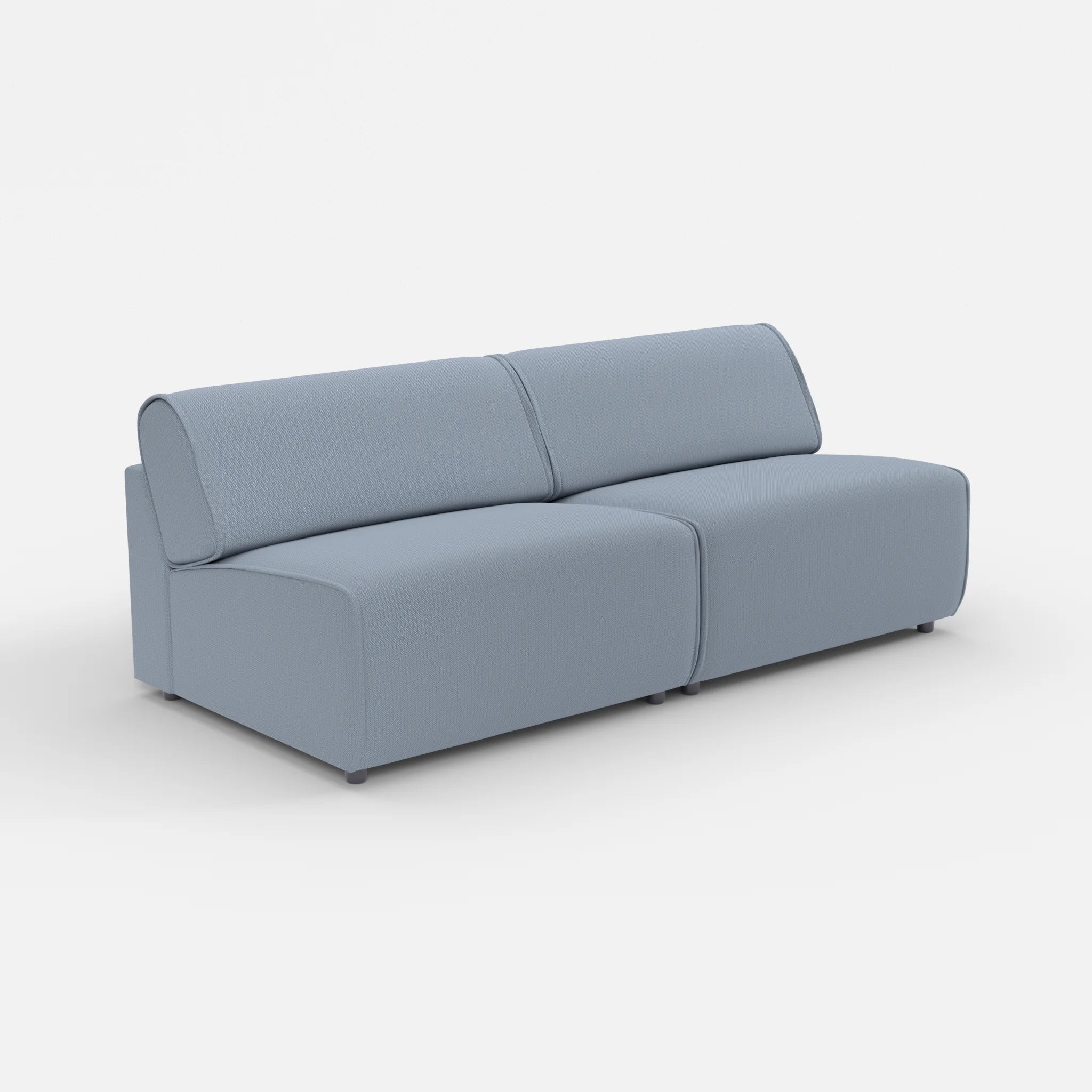 2 Sitzer Sofa Belleform ohne Armlehne 4 credosea in Blau von der Seite