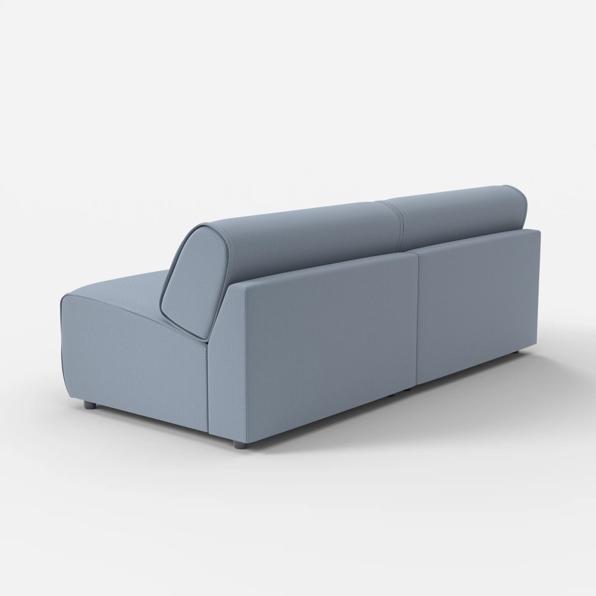 2 Sitzer Sofa Belleform ohne Armlehne 4 credosea in Blau von hinten
