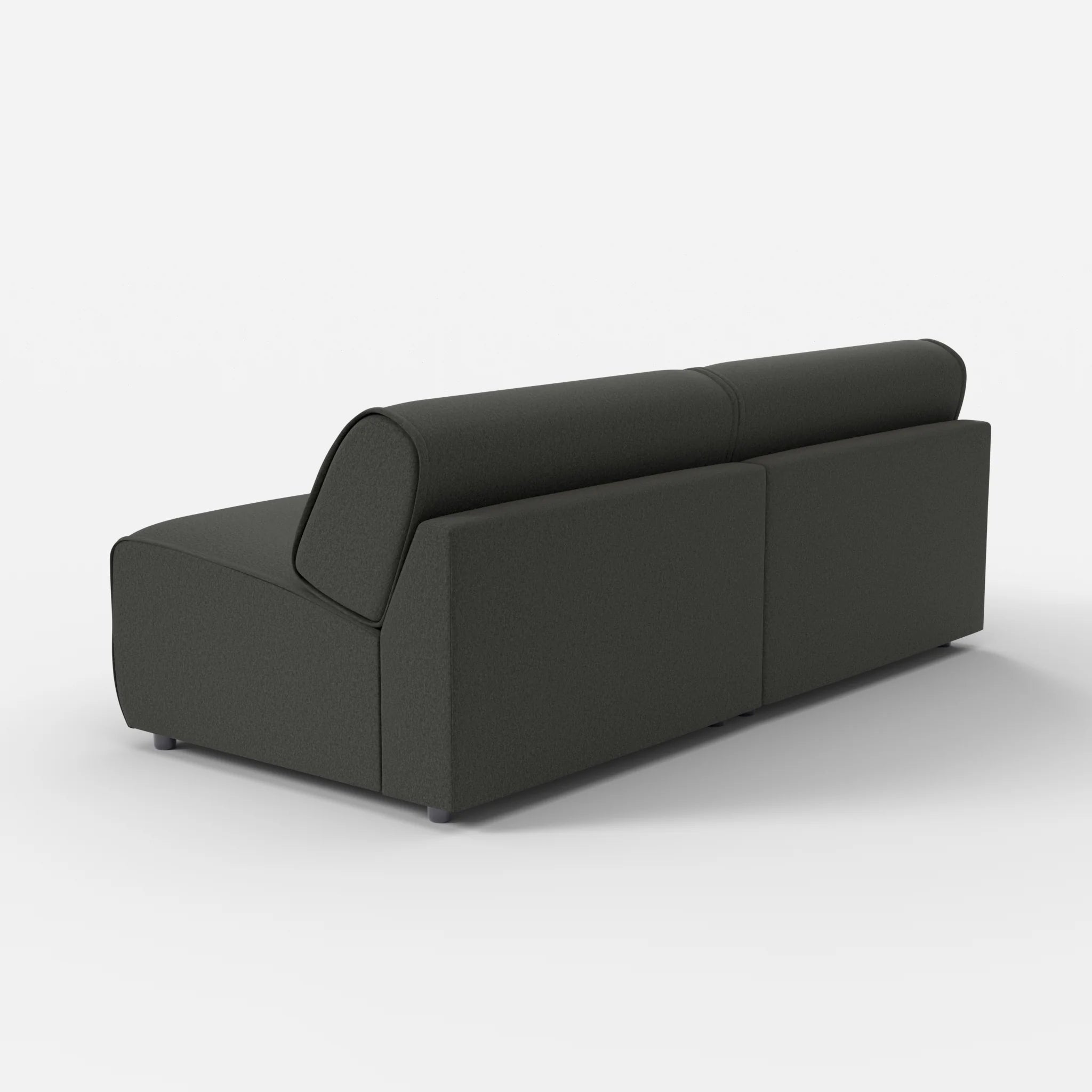 2 Sitzer Sofa Belleform ohne Armlehne 4 dama0002 in Anthrazit von hinten