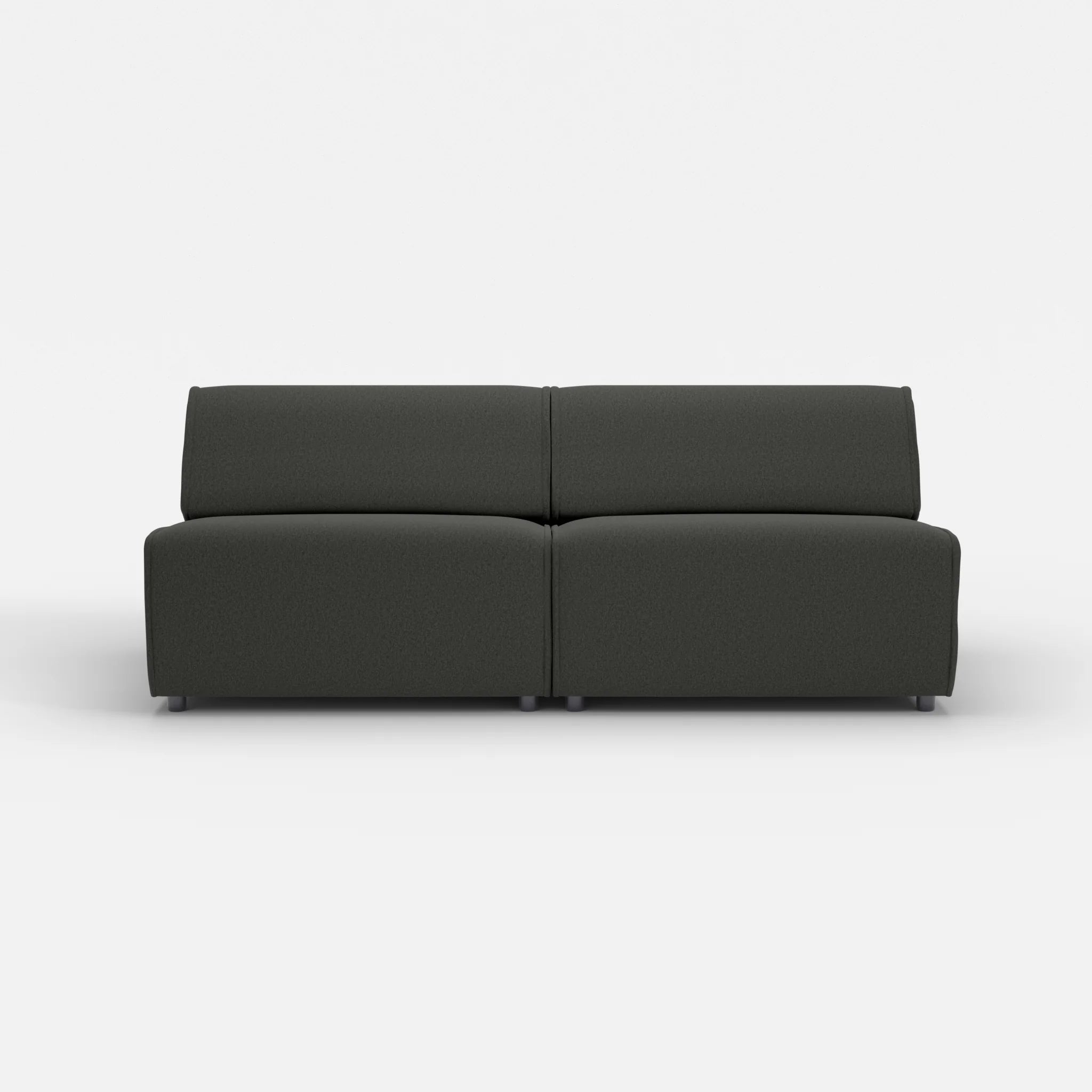 2 Sitzer Sofa Belleform ohne Armlehne 4 dama0002 in Anthrazit von vorne