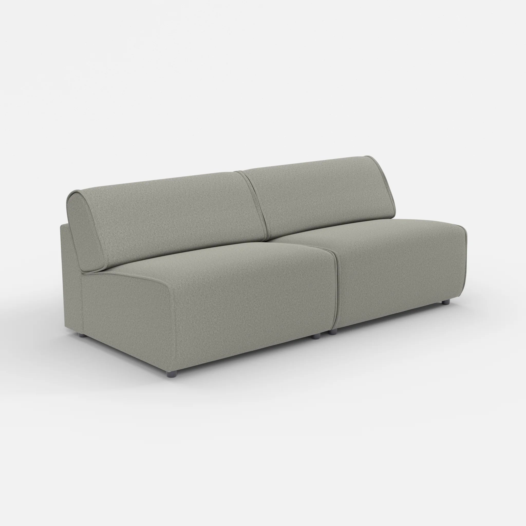 2 Sitzer Sofa Belleform ohne Armlehne 4 dama0003 in Mittelgrau von der Seite