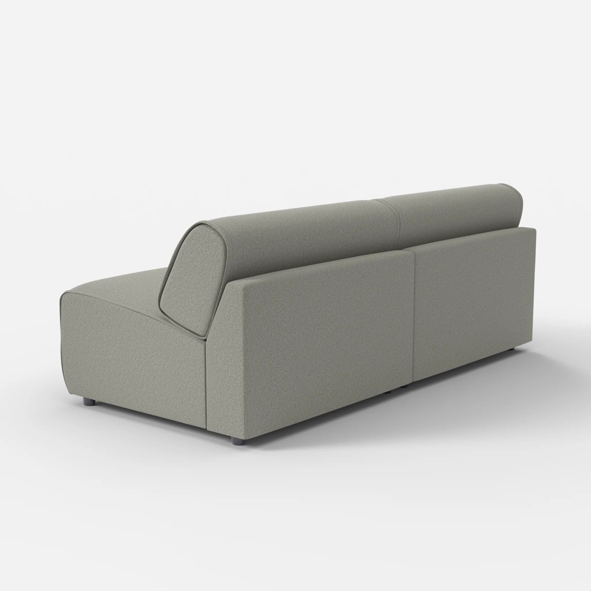 2 Sitzer Sofa Belleform ohne Armlehne 4 dama0003 in Mittelgrau von hinten