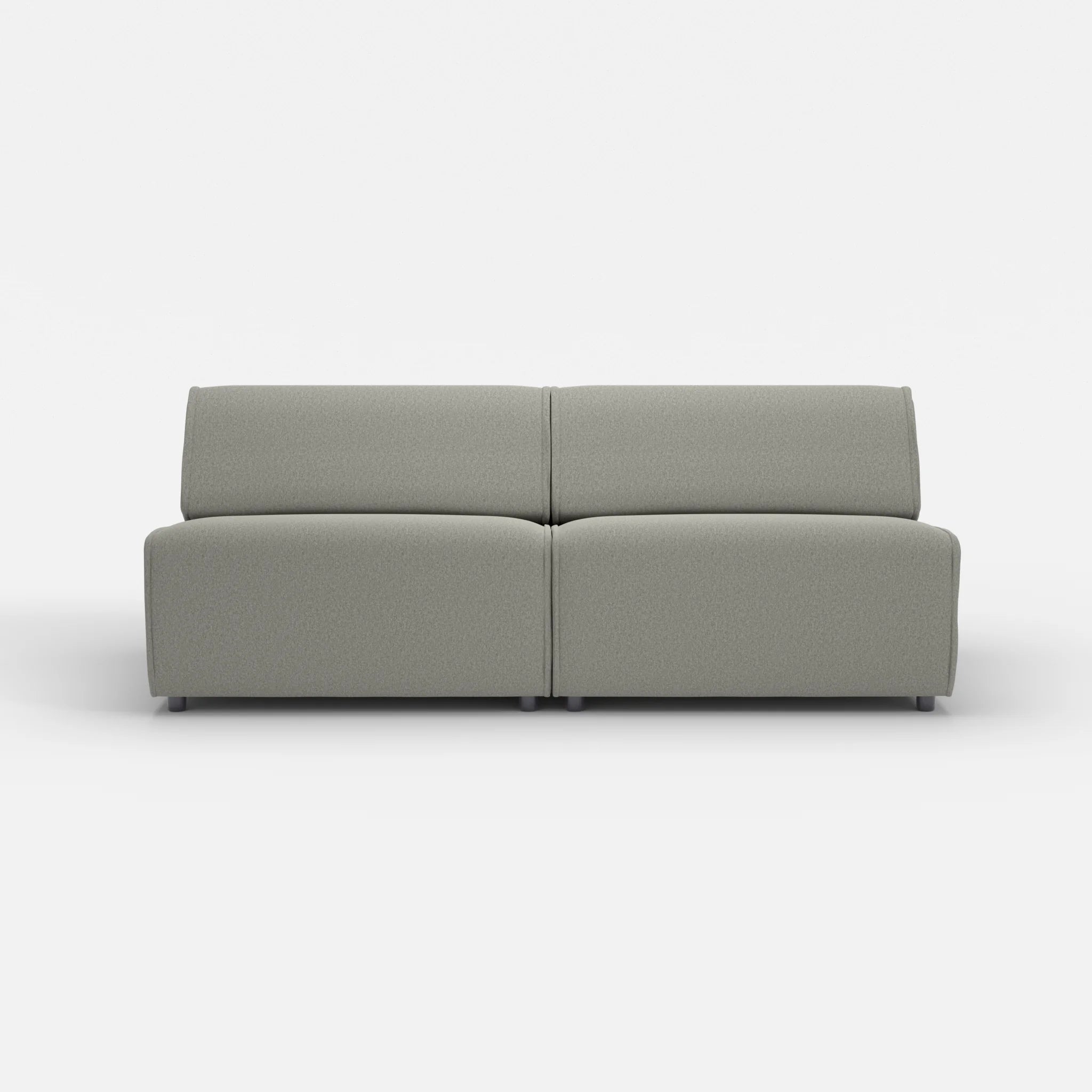 2 Sitzer Sofa Belleform ohne Armlehne 4 dama0003 in Mittelgrau von vorne