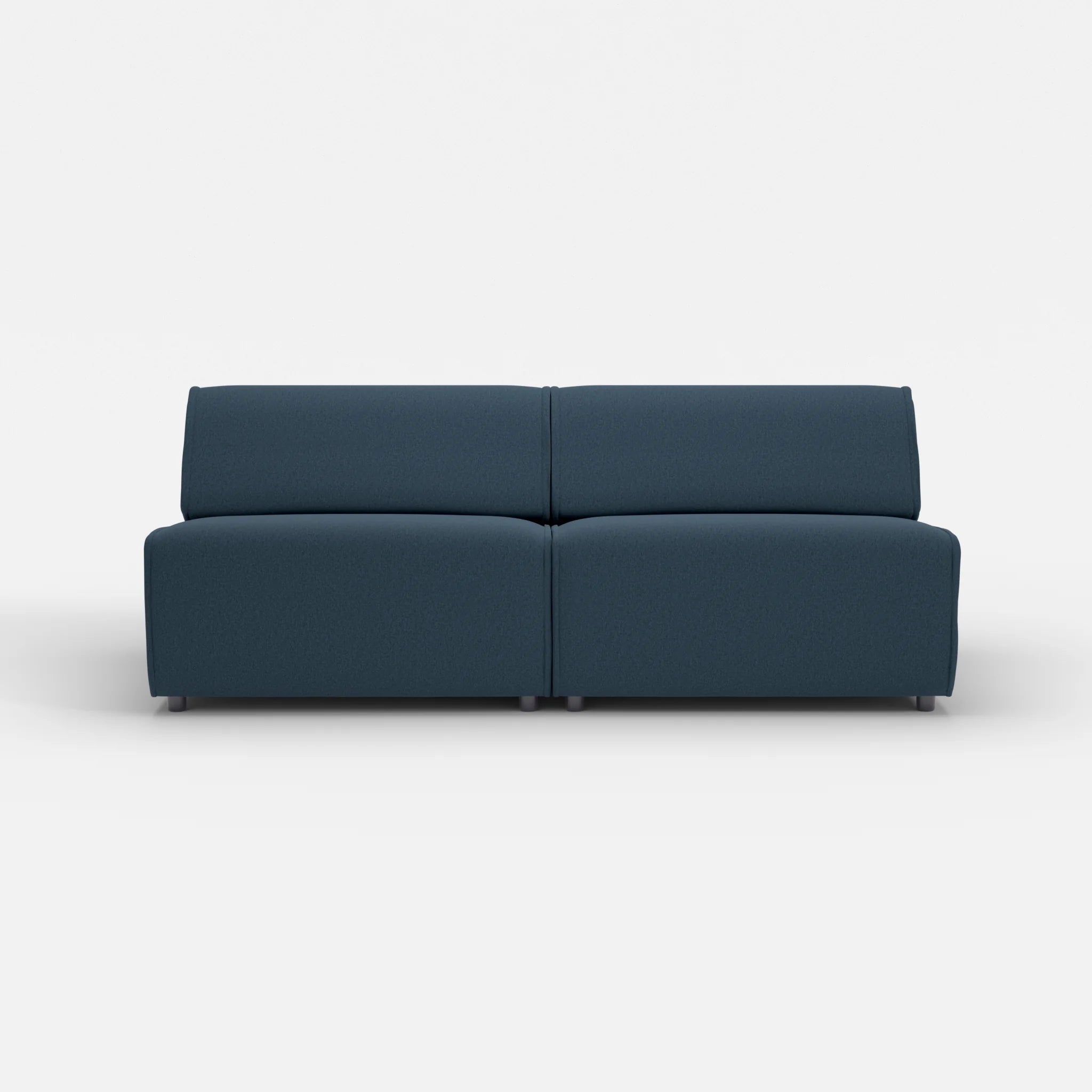 2 Sitzer Sofa Belleform ohne Armlehne 4 dama0014 in Dunkelblau von vorne