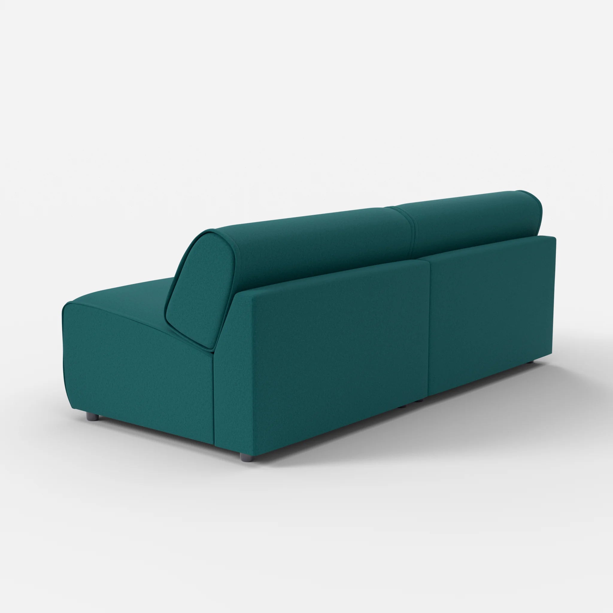 2 Sitzer Sofa Belleform ohne Armlehne 4 dama0018 in Türkis von hinten