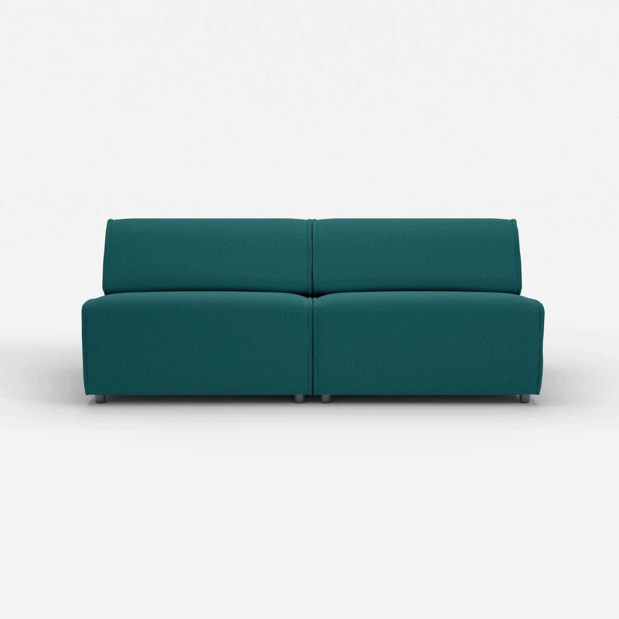 2 Sitzer Sofa Belleform ohne Armlehne 4 dama0018 in Türkis von vorne