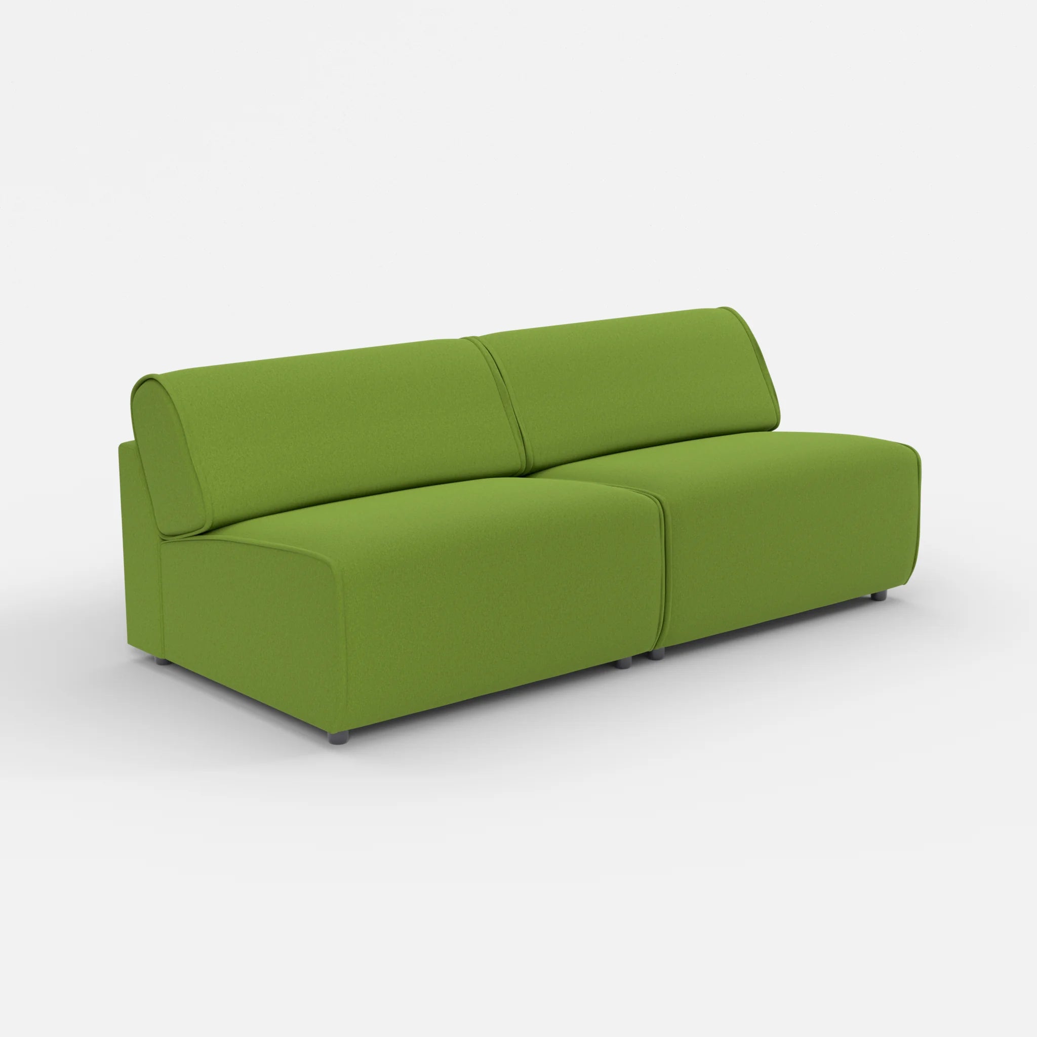 2 Sitzer Sofa Belleform ohne Armlehne 4 dama0027 in Grün von der Seite