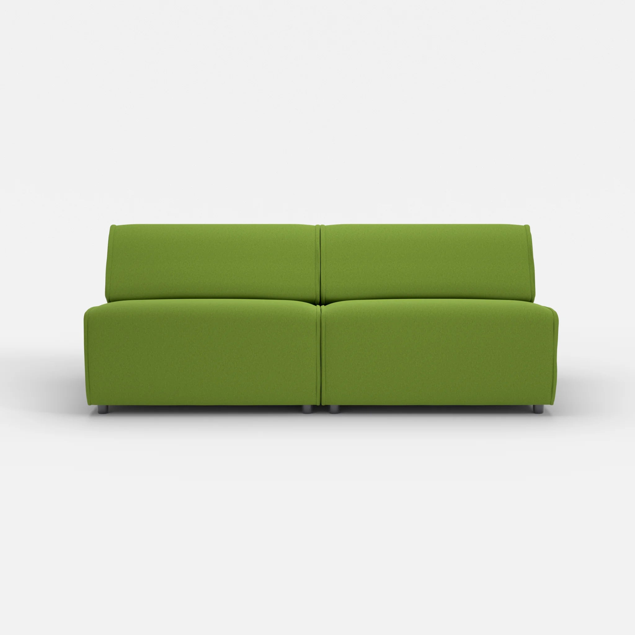 2 Sitzer Sofa Belleform ohne Armlehne 4 dama0027 in Grün von vorne