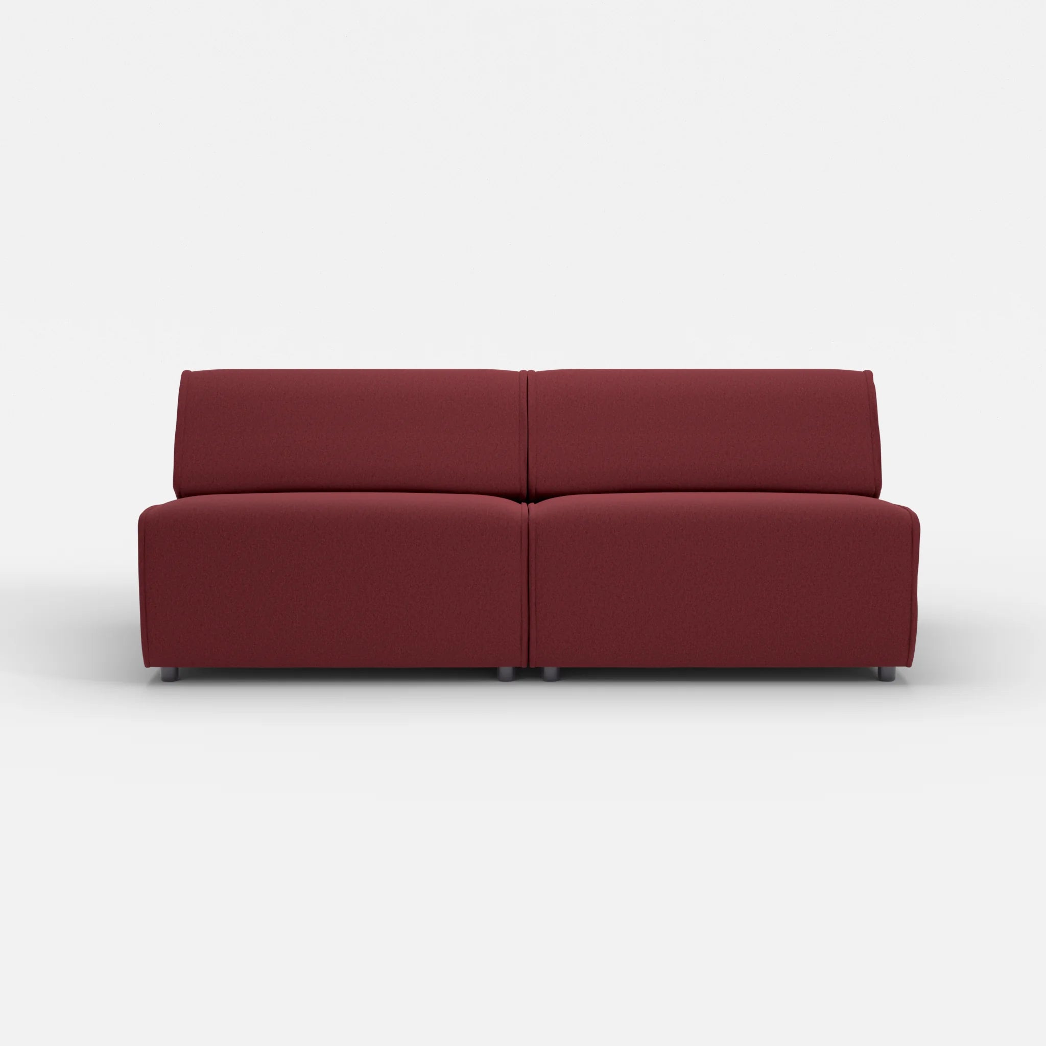 2 Sitzer Sofa Belleform ohne Armlehne 4 dama0034 in Bordeaux von vorne