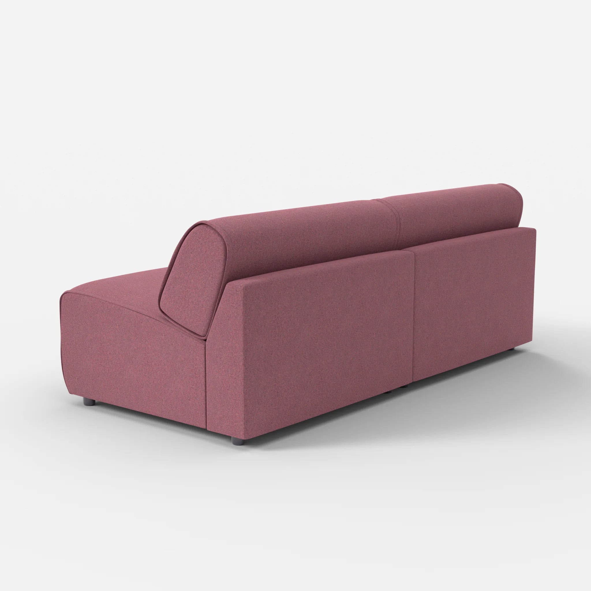 2 Sitzer Sofa Belleform ohne Armlehne 4 dama0041 in Violett von hinten
