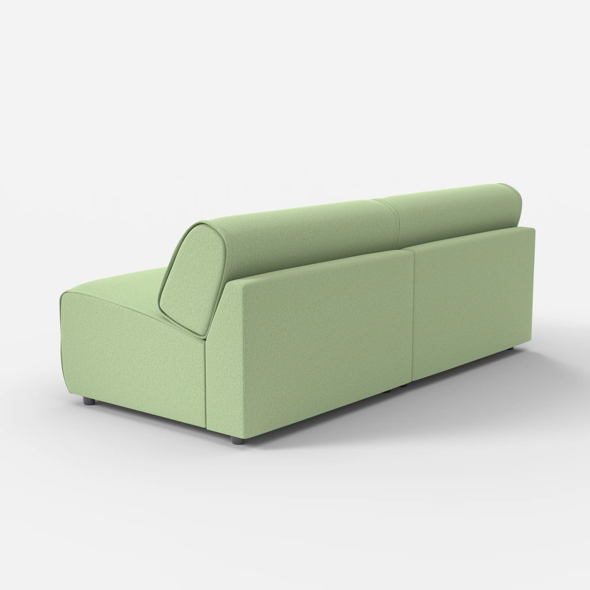 2 Sitzer Sofa Belleform ohne Armlehne 4 dama0042 in Hellgrün von hinten
