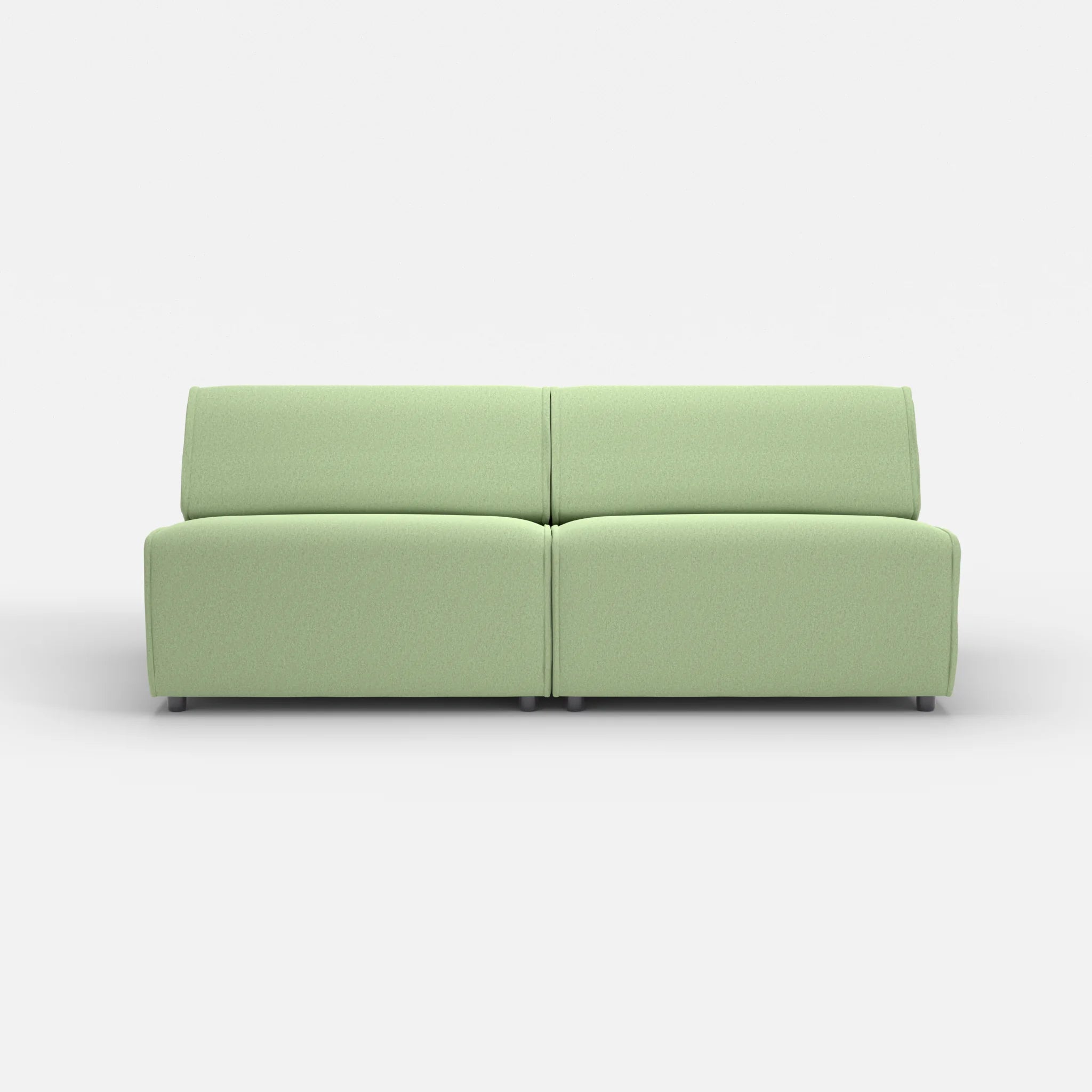 2 Sitzer Sofa Belleform ohne Armlehne 4 dama0042 in Hellgrün von vorne
