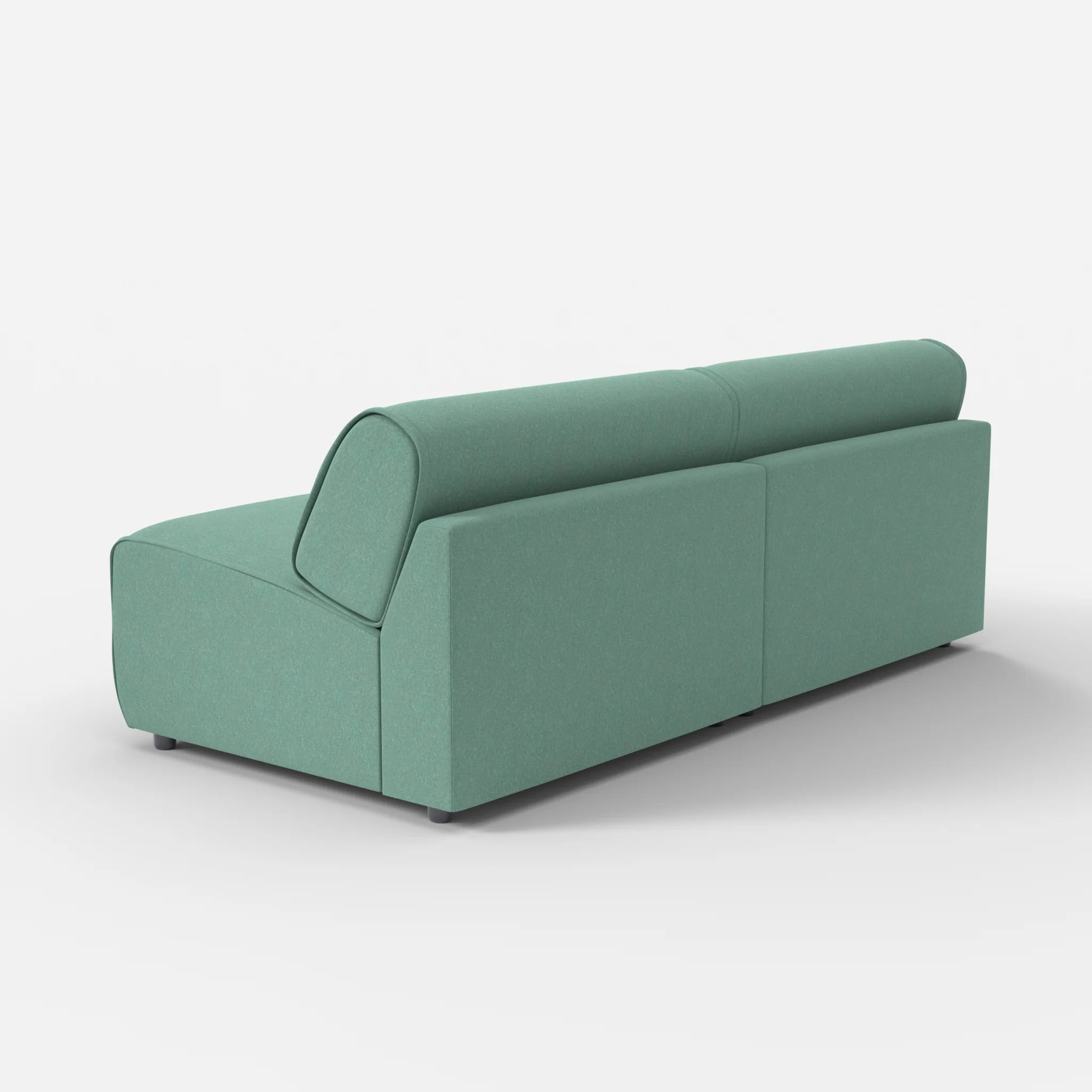 2 Sitzer Sofa Belleform ohne Armlehne 4 dama0045 in Türkis von hinten