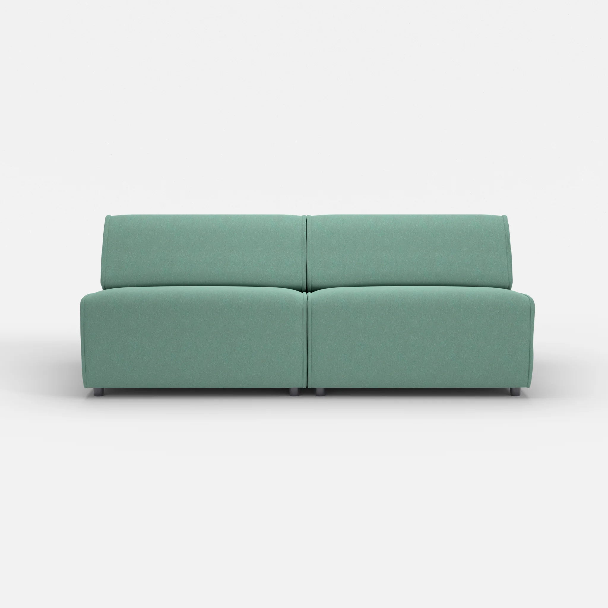 2 Sitzer Sofa Belleform ohne Armlehne 4 dama0045 in Türkis von vorne